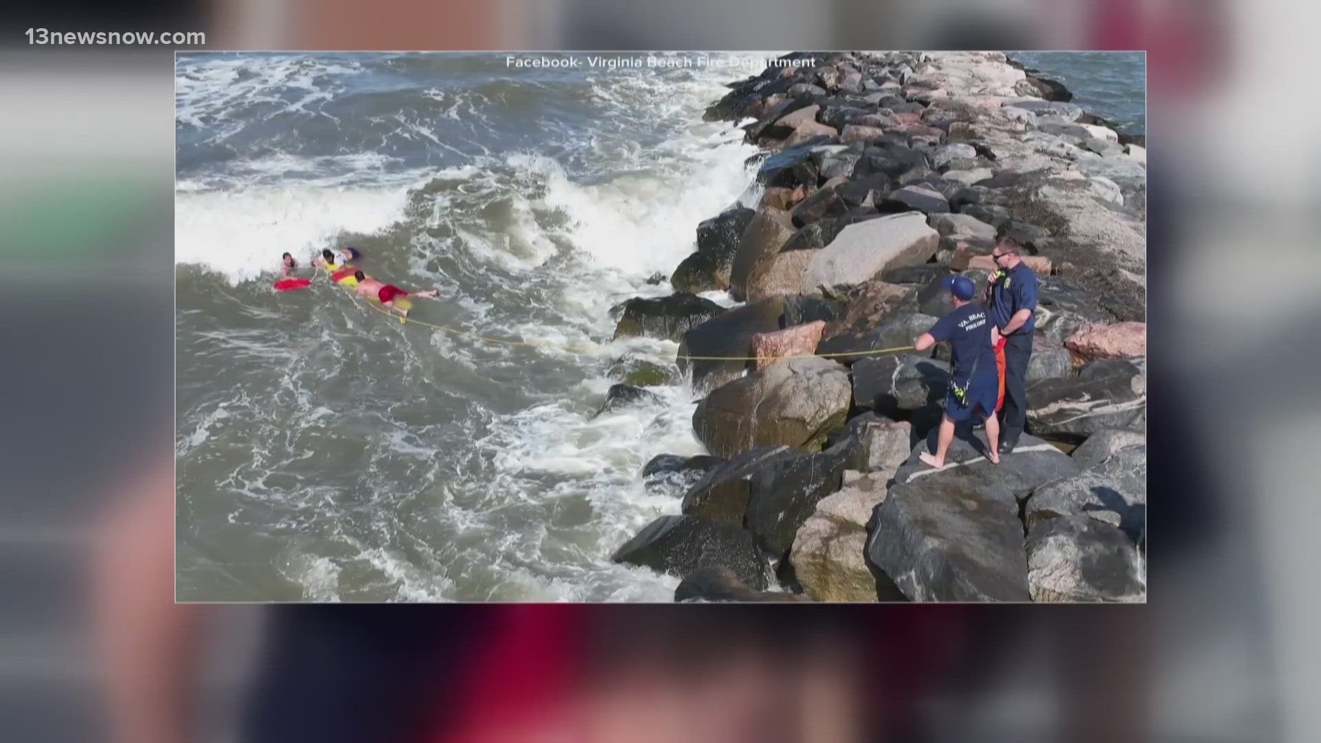 Only on 13News Now, the family rescued by Virginia Beach Fire Department and lifeguards share the moments their son got swept into the ocean.