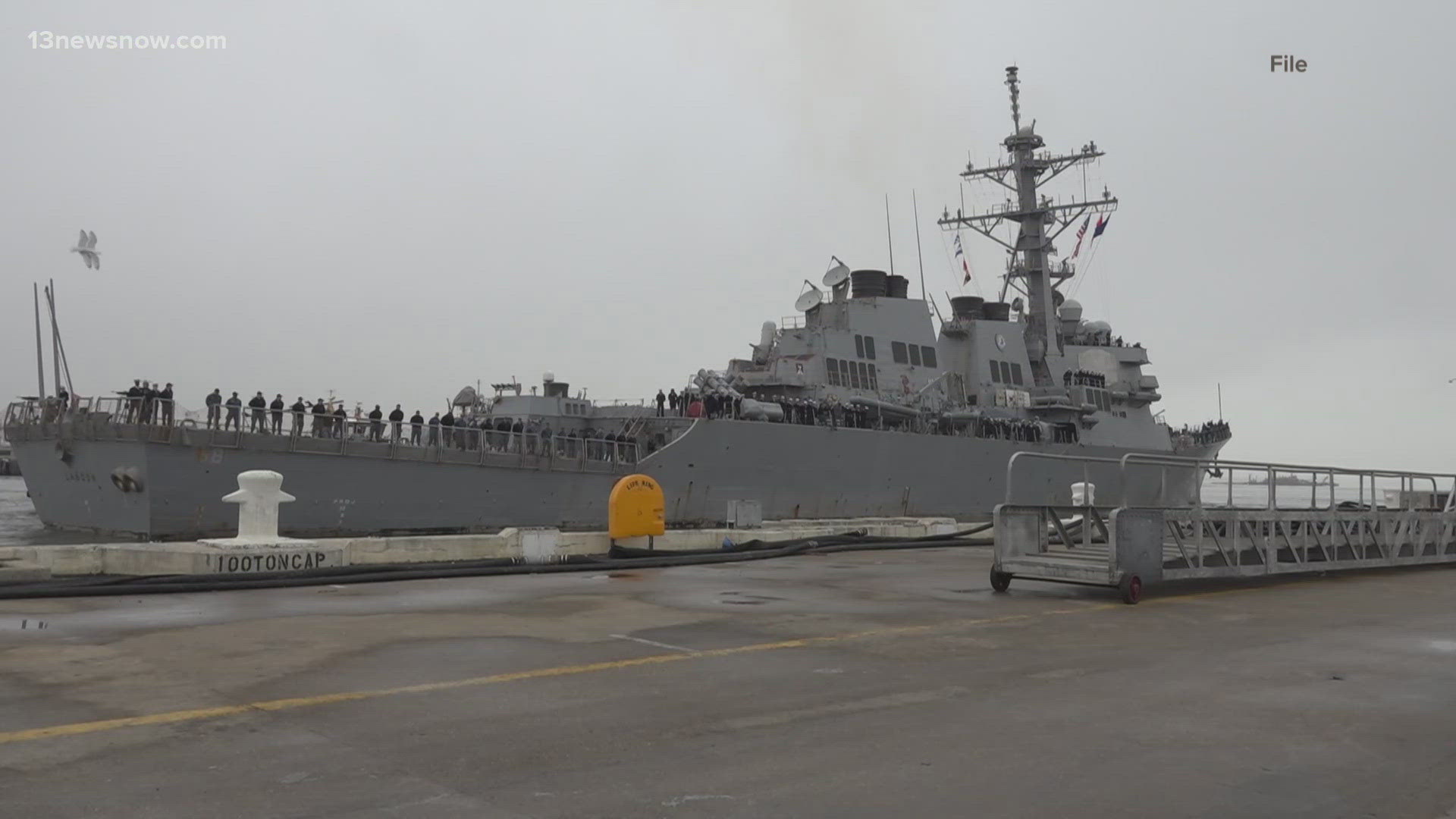 The USS Laboon will return Sunday following a nine-month long deployment in the Red Sea.