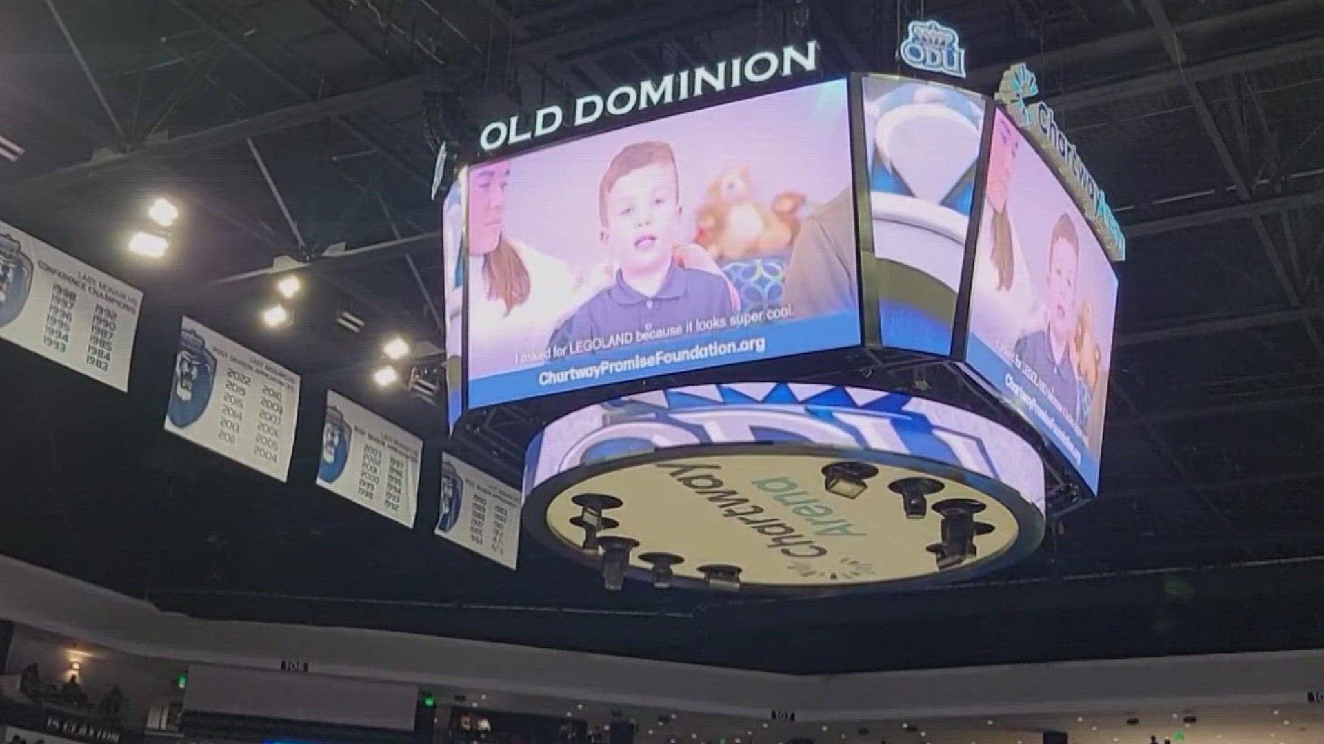 Cayden is battling congenital heart disease and on Thursday he got a special surprise at an ODU basketball game.