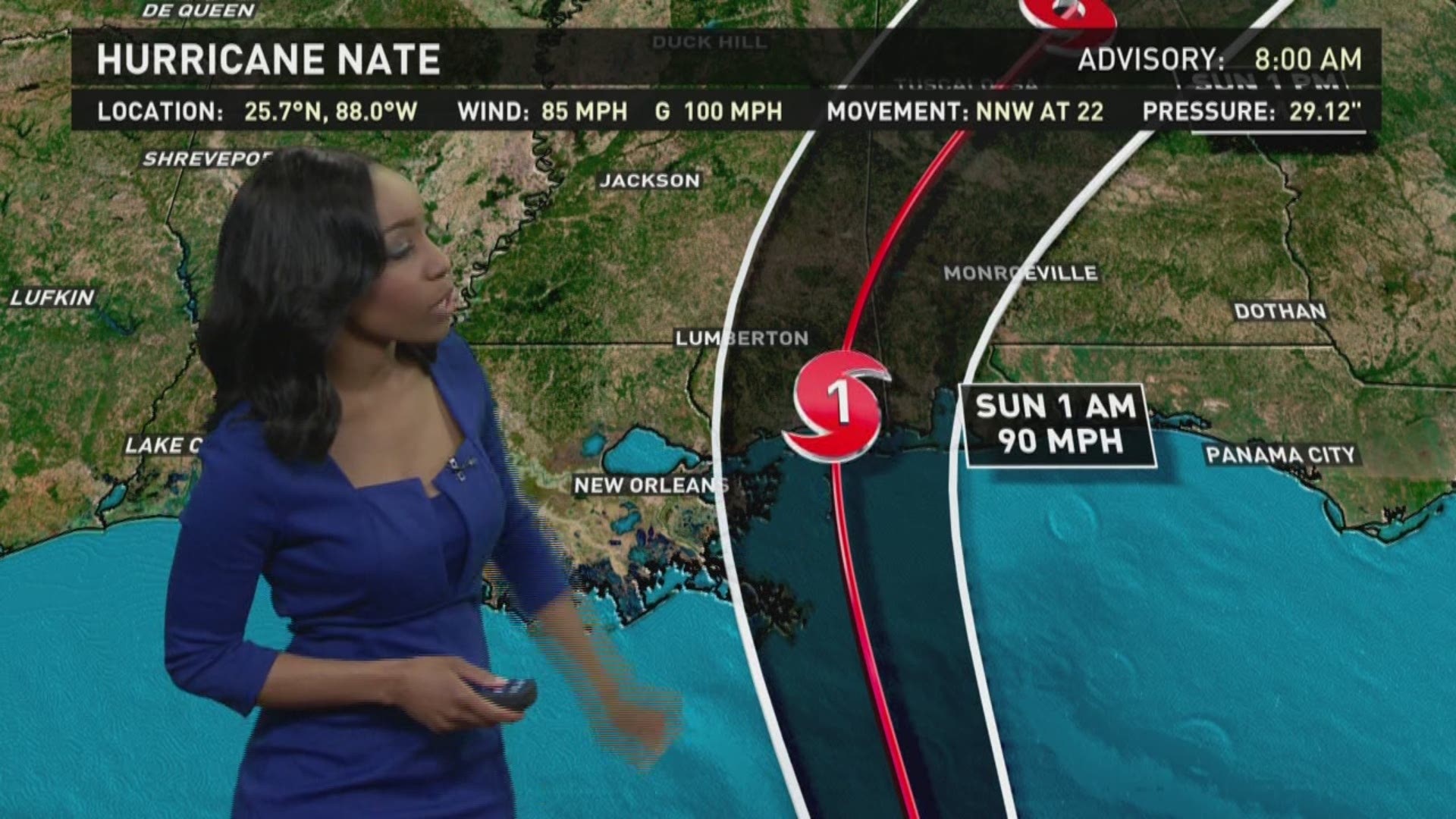 13News Now meteorologist Iisha Scott has the latest on a strengthening Tropical Storm Nate, and where along the Gulf Coast it can be expected to make landfall.