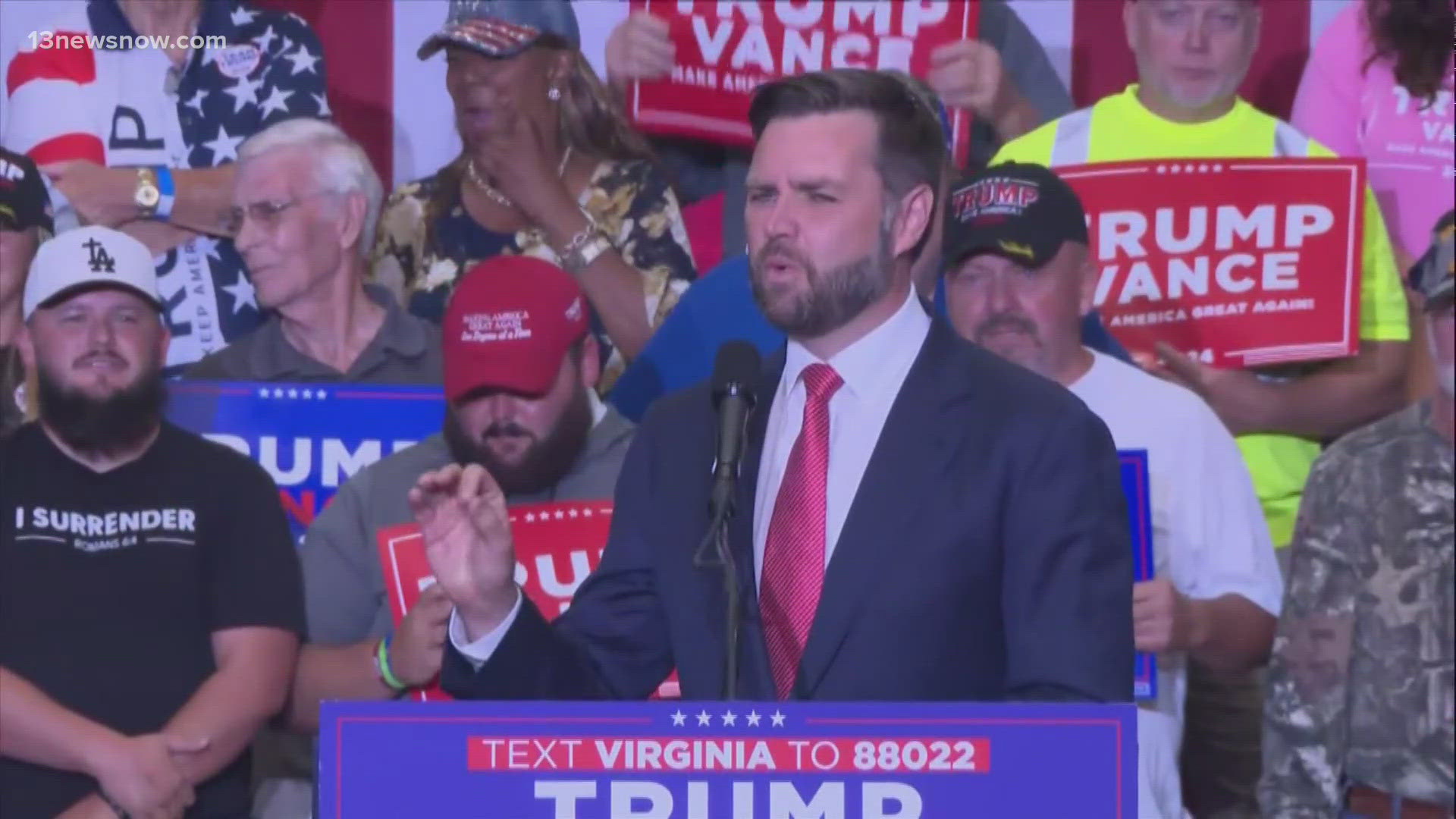 After holding a rally in his hometown, Republican Vice Presidential candidate JD Vance delivered remarks to a crowd at Radford University in southwest Virginia.