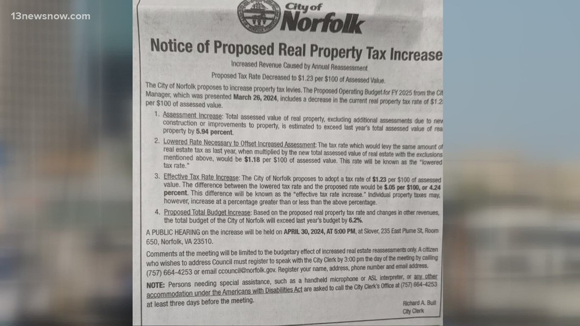 Hampton Roads residents could pay more property taxes