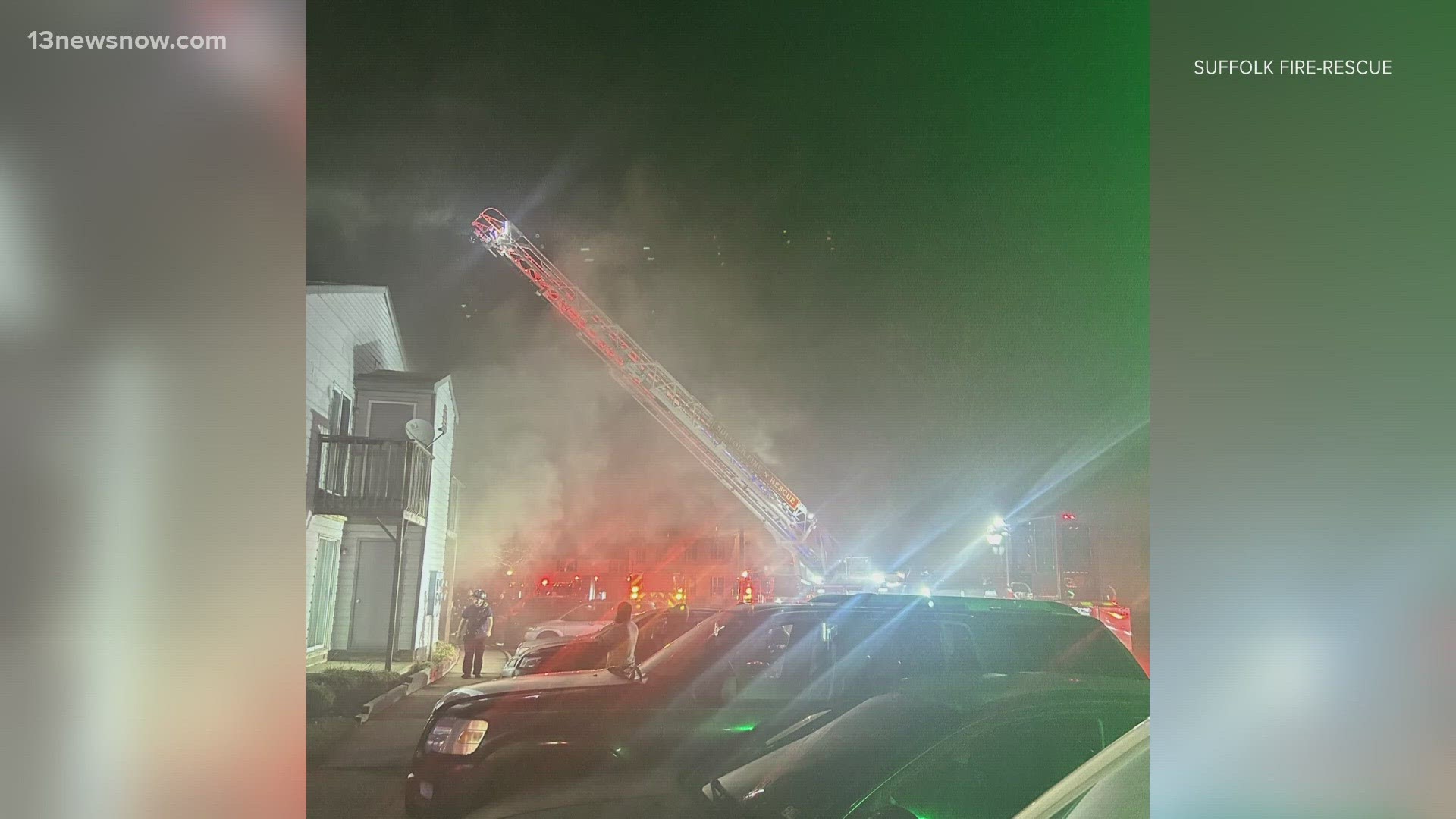 The smoke spread through four adjacent apartments, officials said.