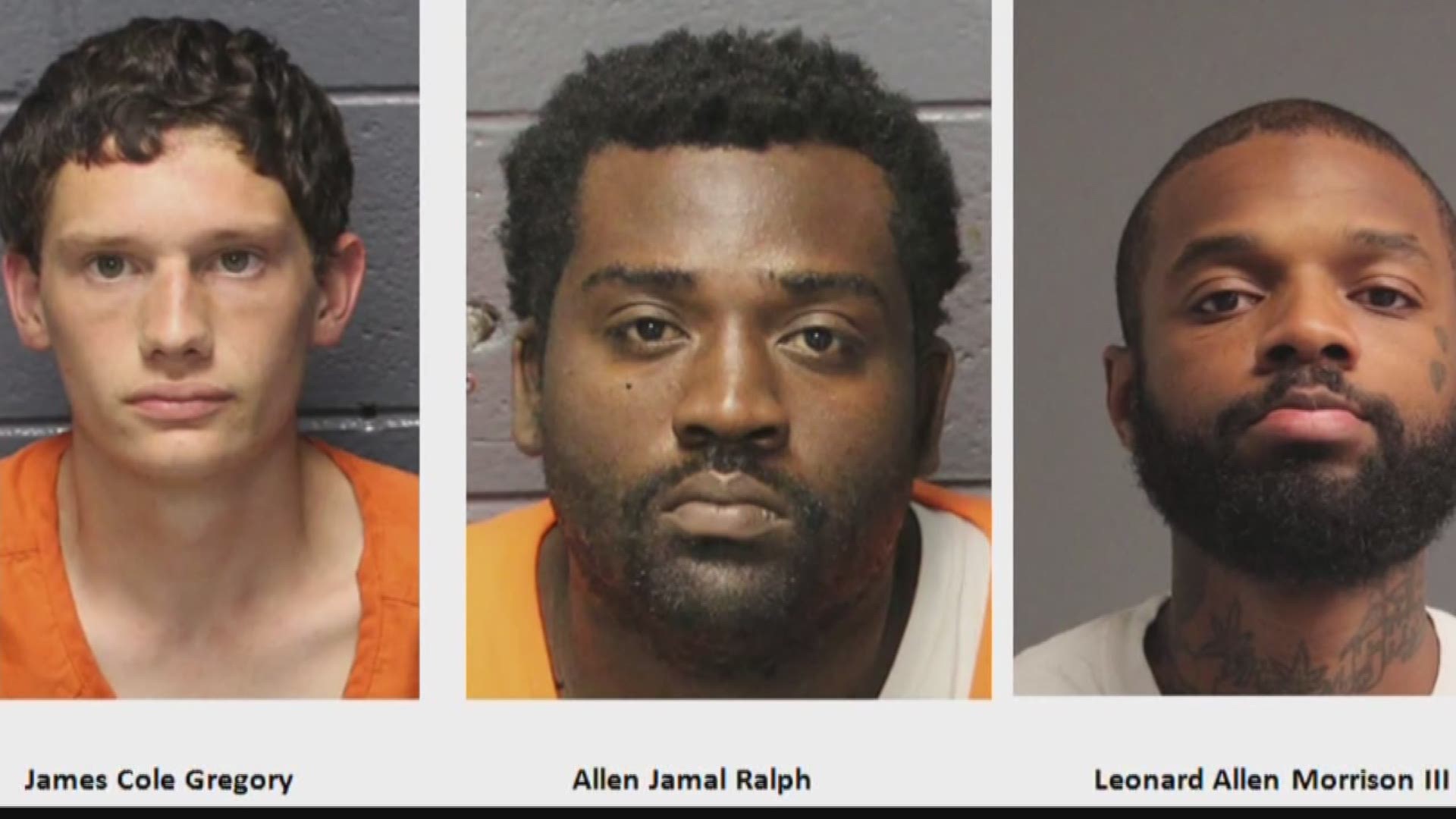 Police just released the names of the three suspects. One man suspected of robbing a game stop, allegedly shot an officer in the Hampton Towne Centre parking lot on Monday.