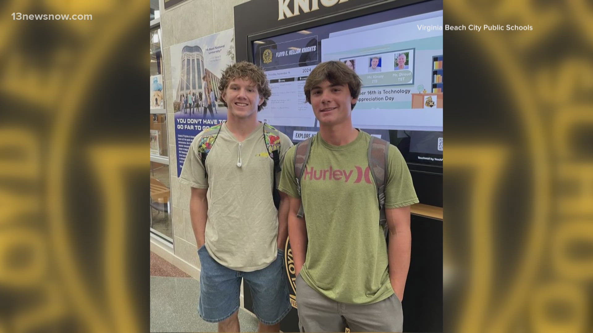 Ian Arnett and Kellen Good were surfing at Little Island Park when they noticed a man floating face down in the water.