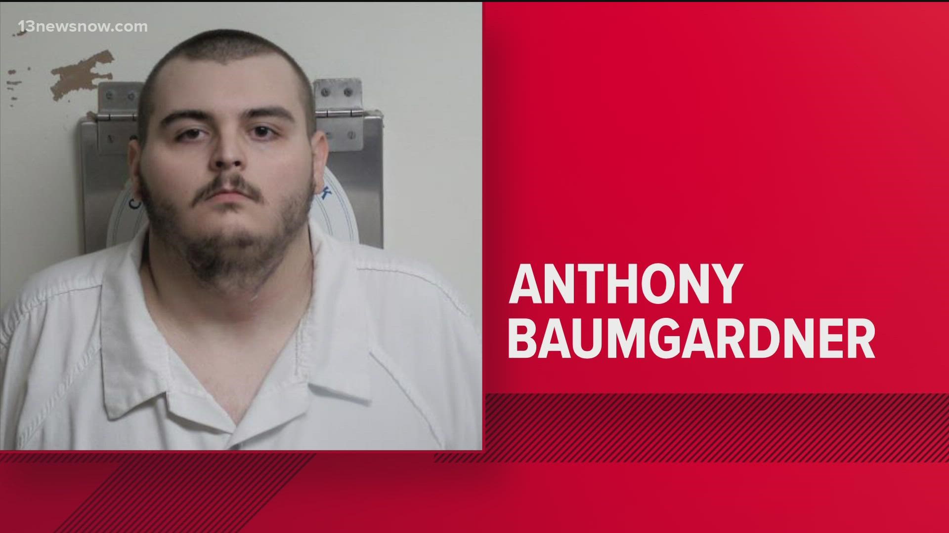 The Accomack County Sheriff's Offices says Anthony Baumgardner opened fire on deputes Wednesday afternoon after they responded to a call about a domestic dispute.