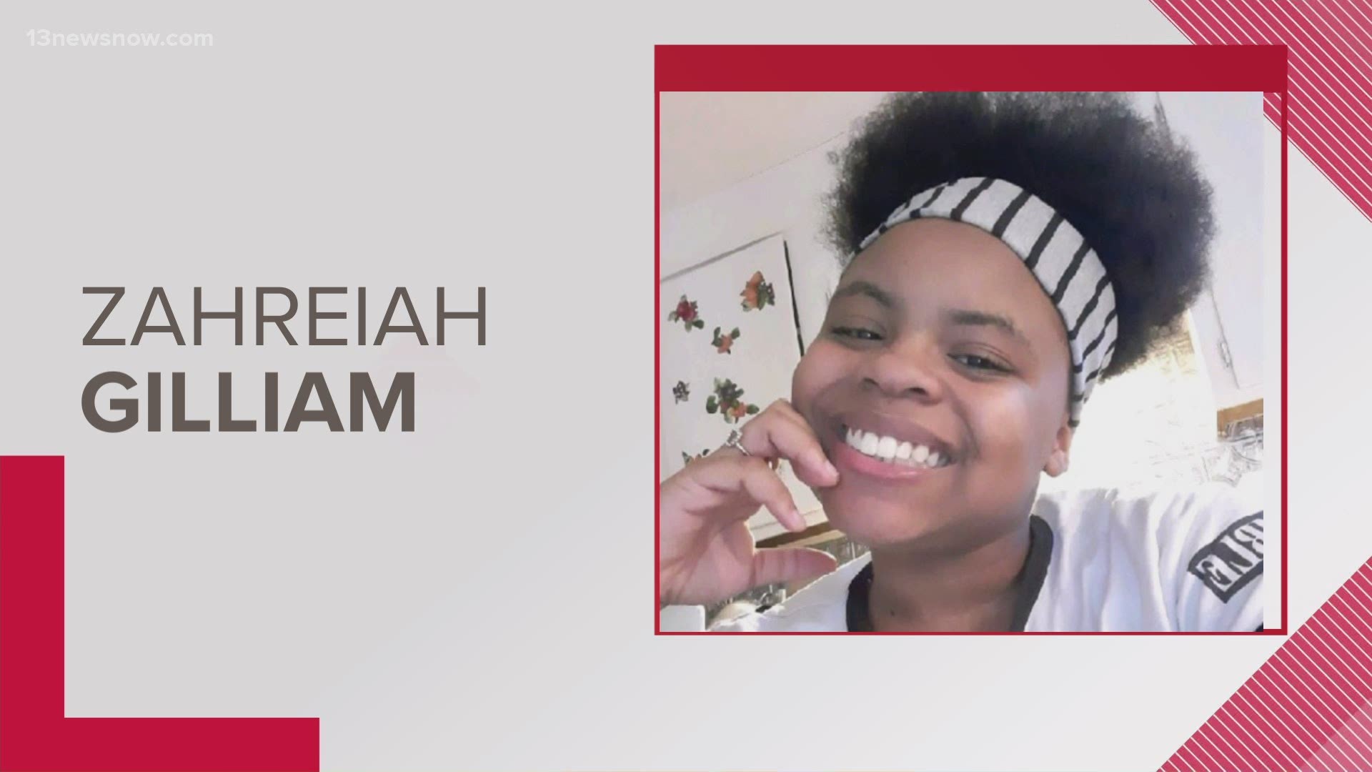 Franklin police said 17-year-old Zahreiah Gilliam has been missing since Monday evening. She is described as a black teen who stands 4-feet 9-inches tall.