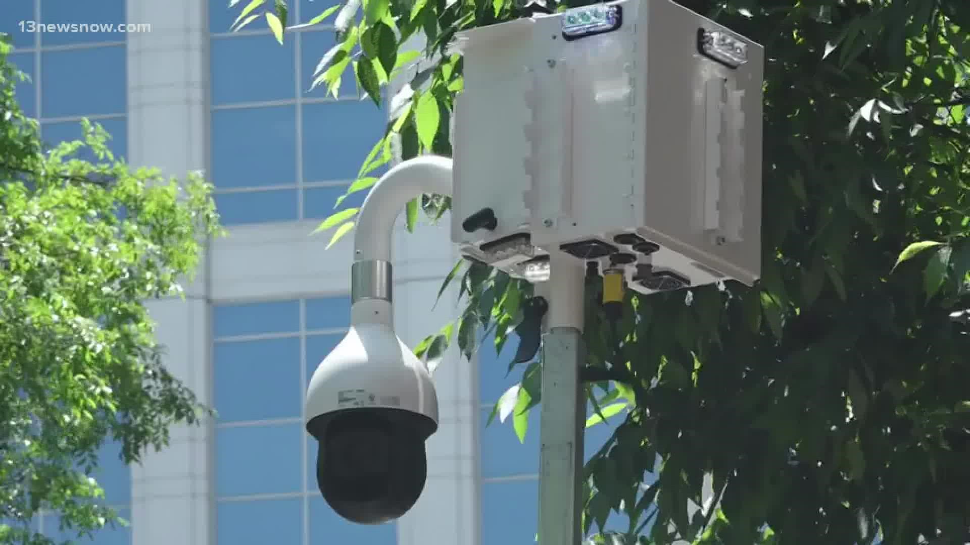 Norfolk police said a total of six cameras are parked in the downtown area right now.