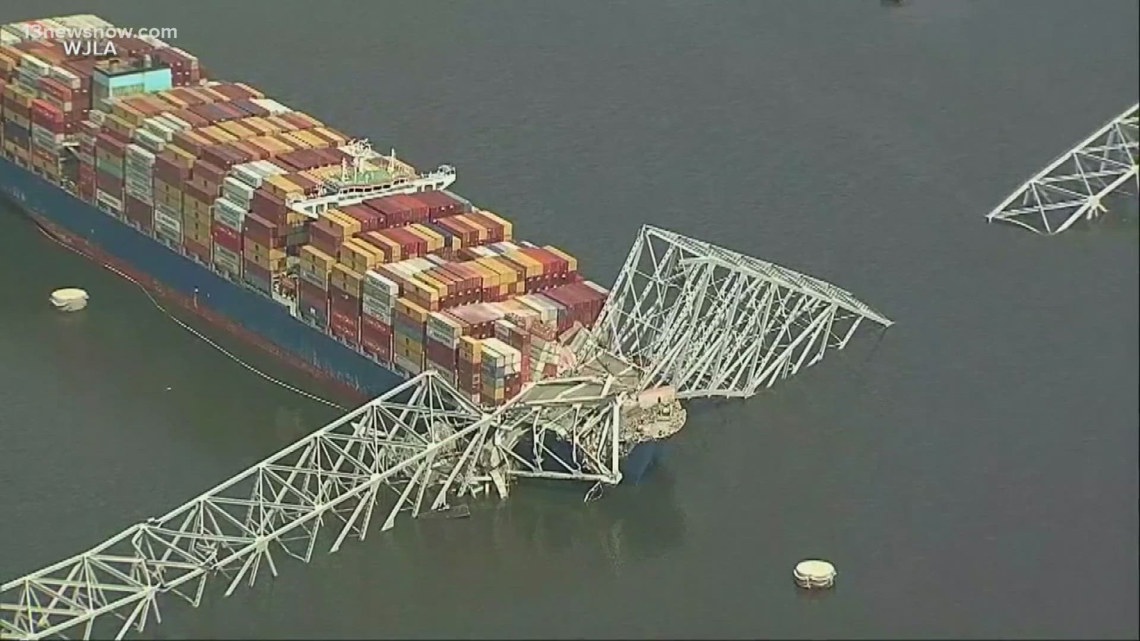 Ship that crashed into Baltimore Bridge heads to Norfolk | 13newsnow.com