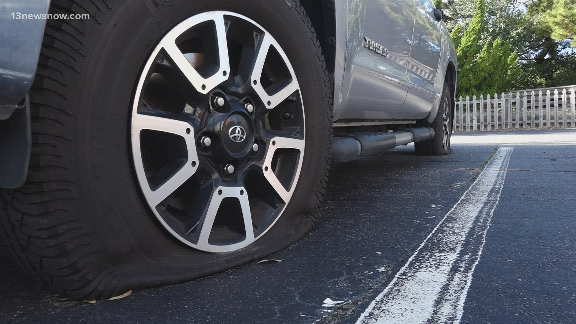 A group of Ocean View residents were hit with an unexpected expense: They woke up on New Year's Day to find their tires had been slashed.