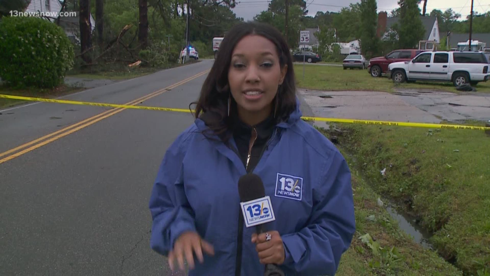 Suffolk Emergency Communications received a number of calls about damage that came from tornado activity.