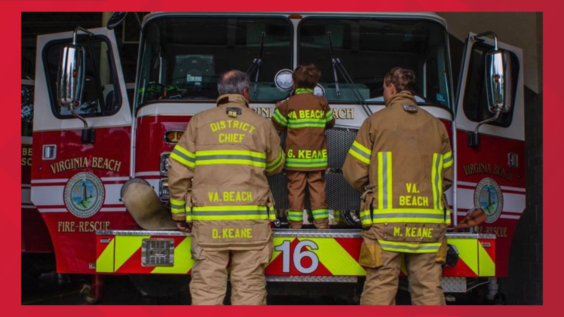 Three generations of active, future Virginia Beach firefighters