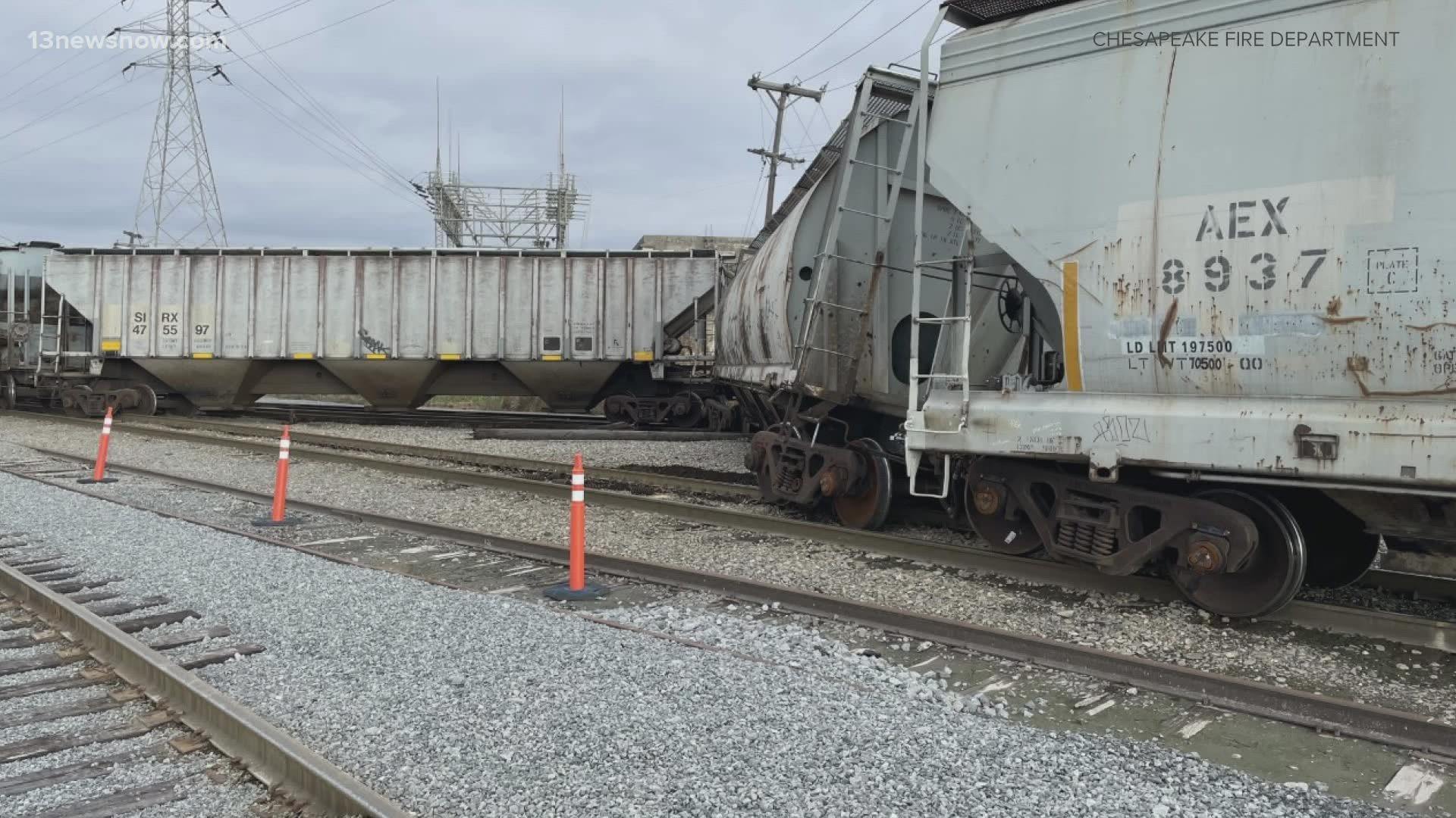 The derailment happened in the area of Priority Lane and Truxton Street.