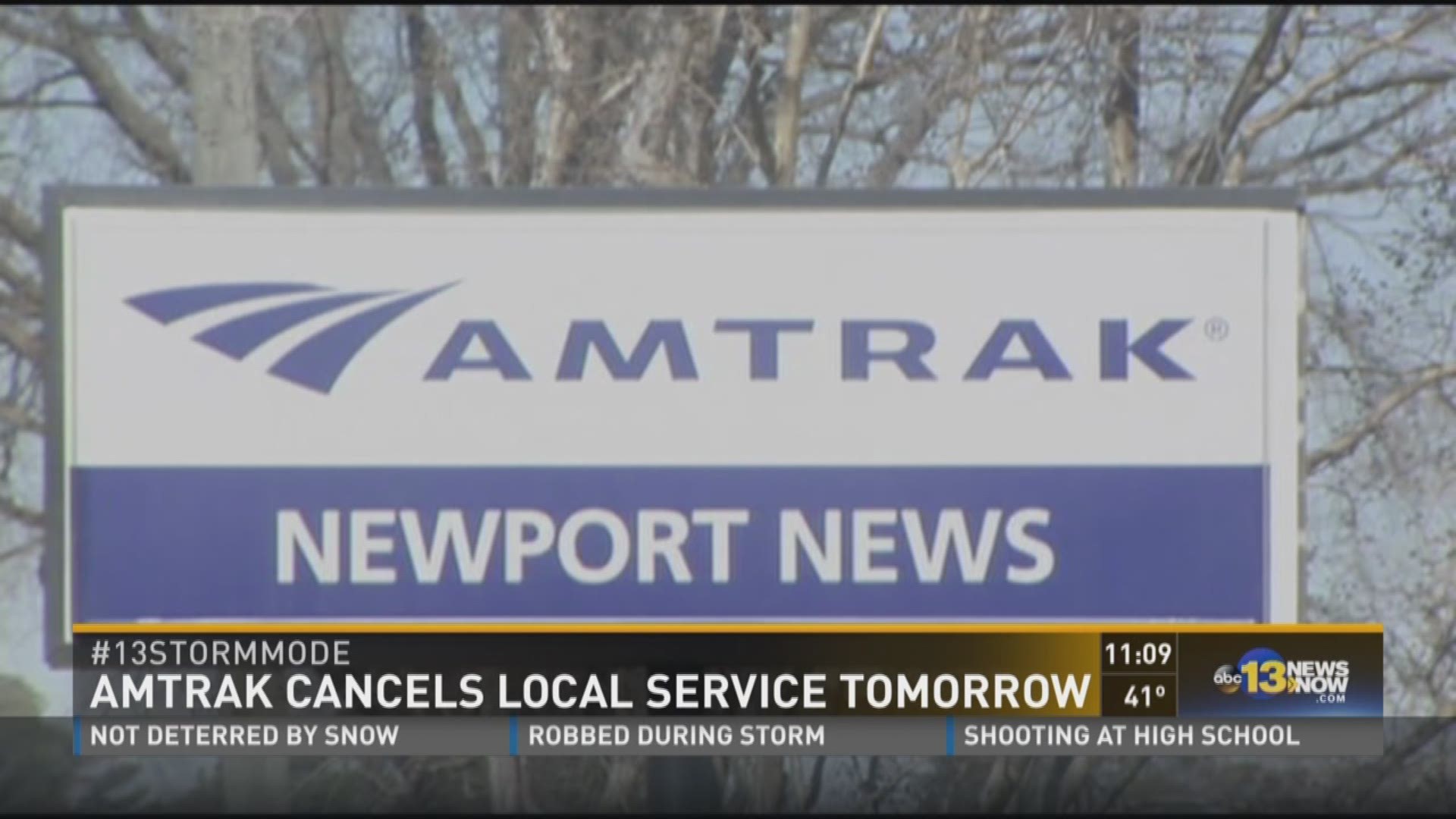 Amtrak cancels local service Saturday.