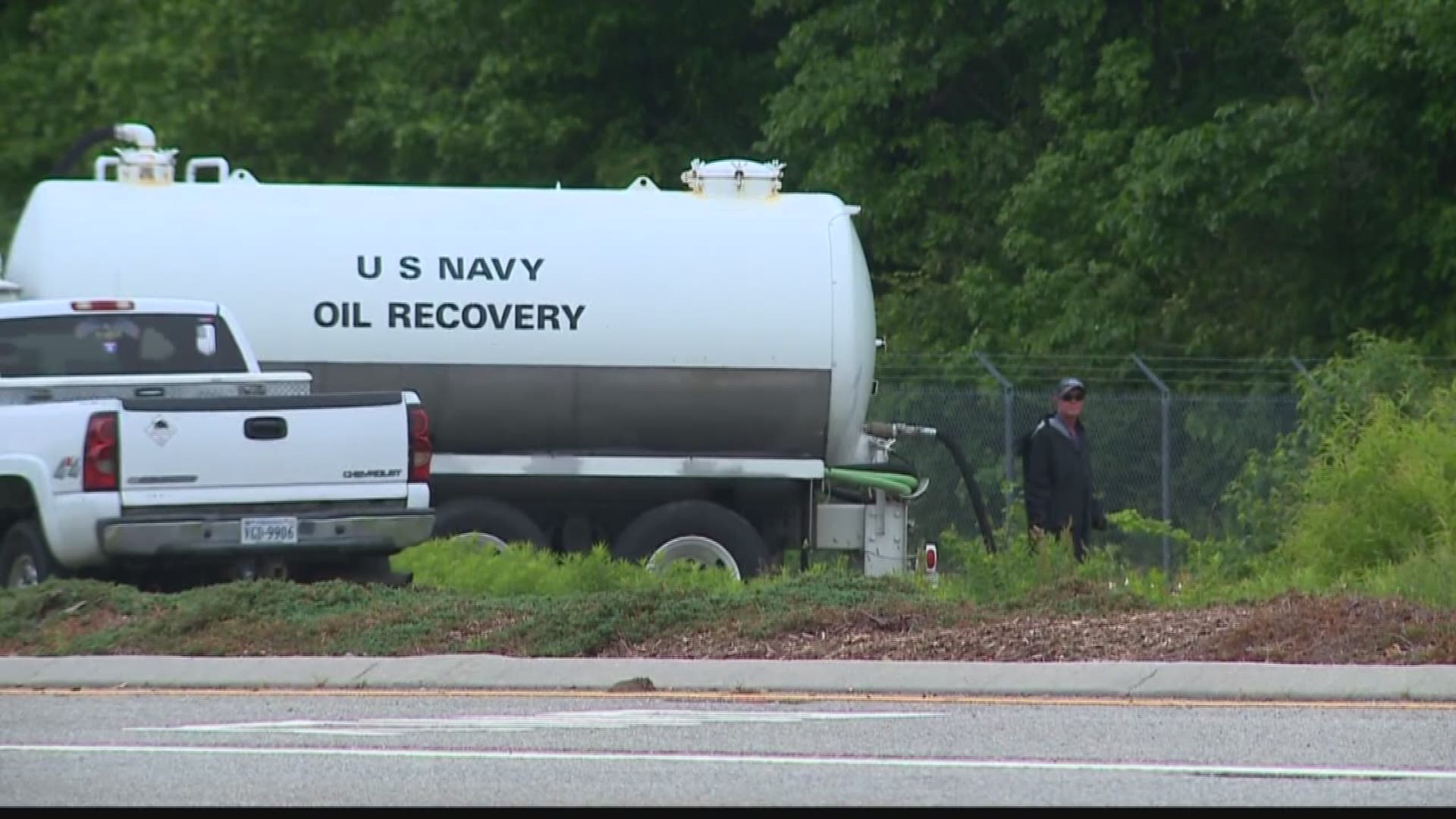 The Navy updated people on the clean-up of tens of thousands of jet fuel that spilled at Naval Air Station Oceana on May 11, 2017.