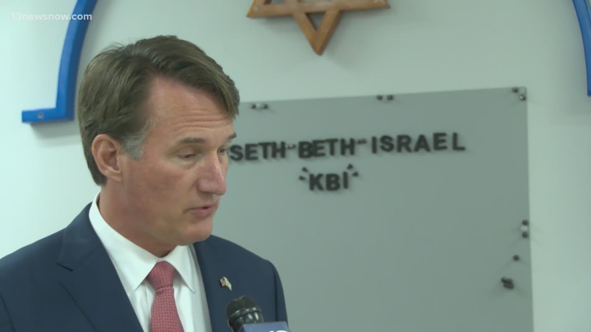 Antisemitic acts are happening across Virginia and Hampton Roads. Gov. Glenn Youngkin said the state has seen a "massive increase" lately.