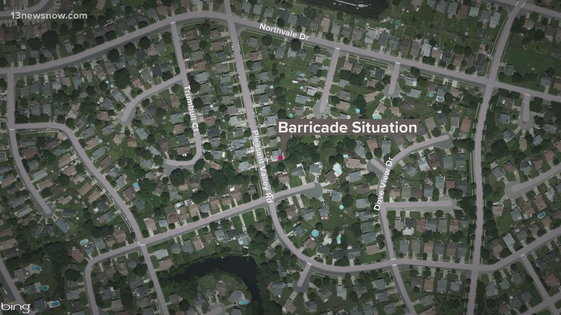 A barricade situation in Virginia Beach is over, and a suspect in custody.