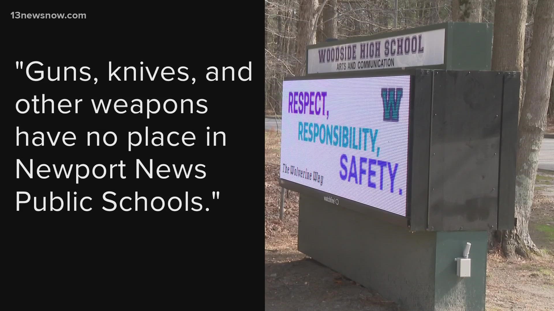 A spokesperson with the school division said Woodside High School went into lockdown after staff got a tip that a student had a gun on campus.