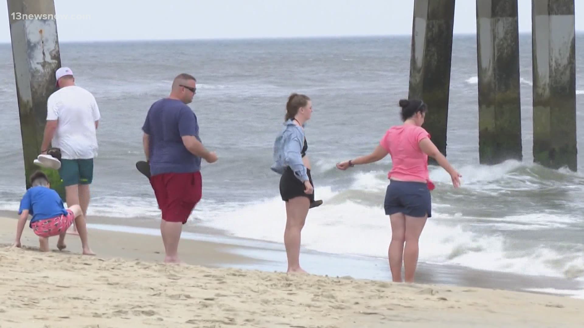 As Tropical Storm Elsa rolled through Nags Head, beachgoers soaked up an afternoon at the beach.