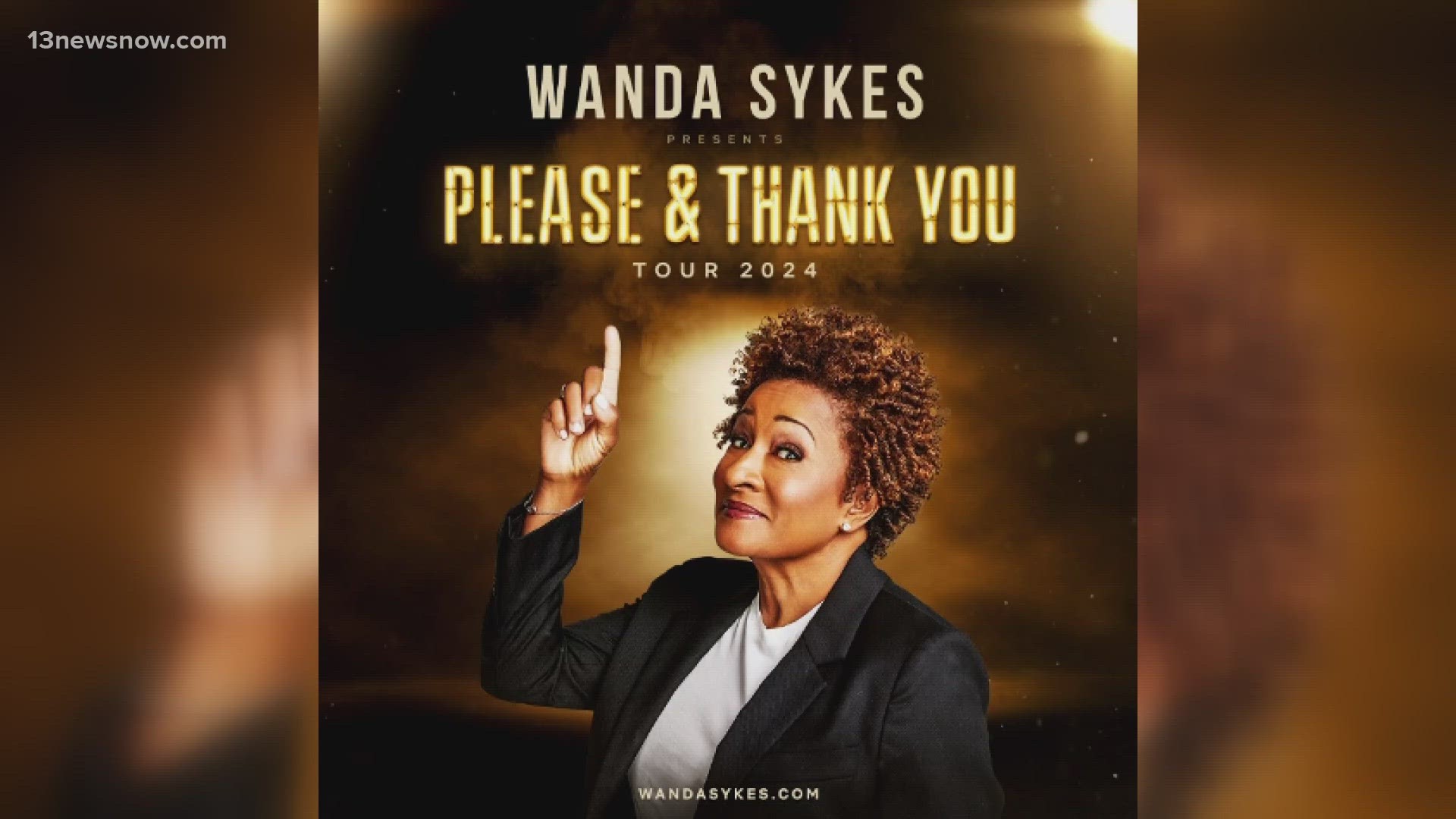 Comedian Wanda Sykes will perform as part of her "Please & Thank You" tour at Norfolk's Chrysler Hall on Friday, March 15, 2024.