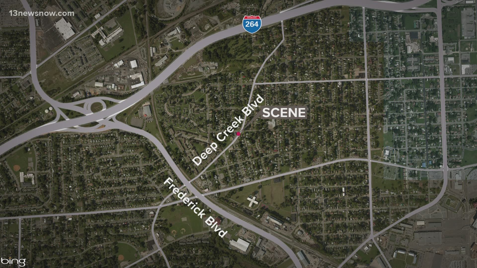 Police say they found a man shot in the 2400 block of Deep Creek Boulevard on Tuesday night.