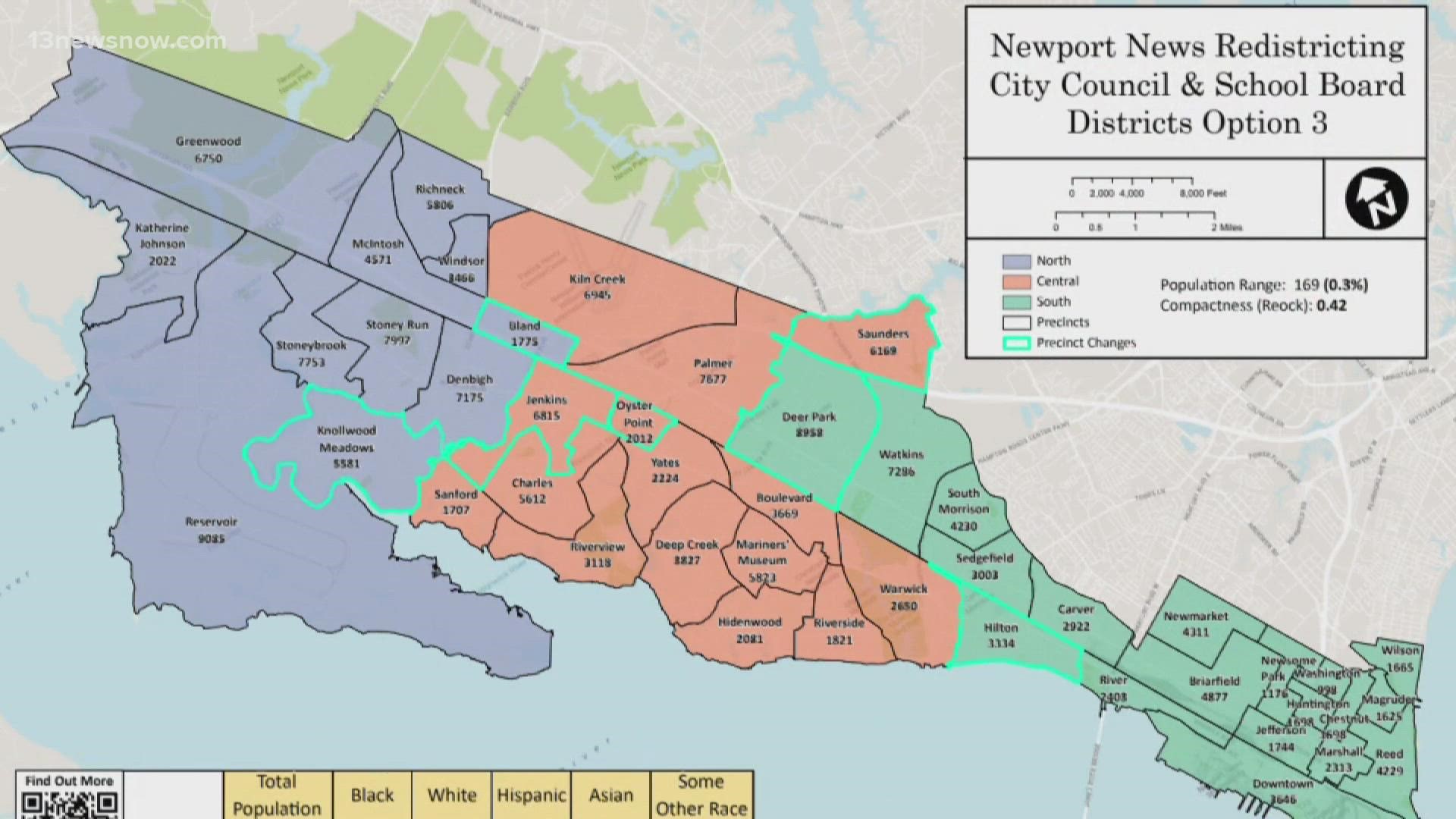 Newport News city leaders to vote on redistricting plan
