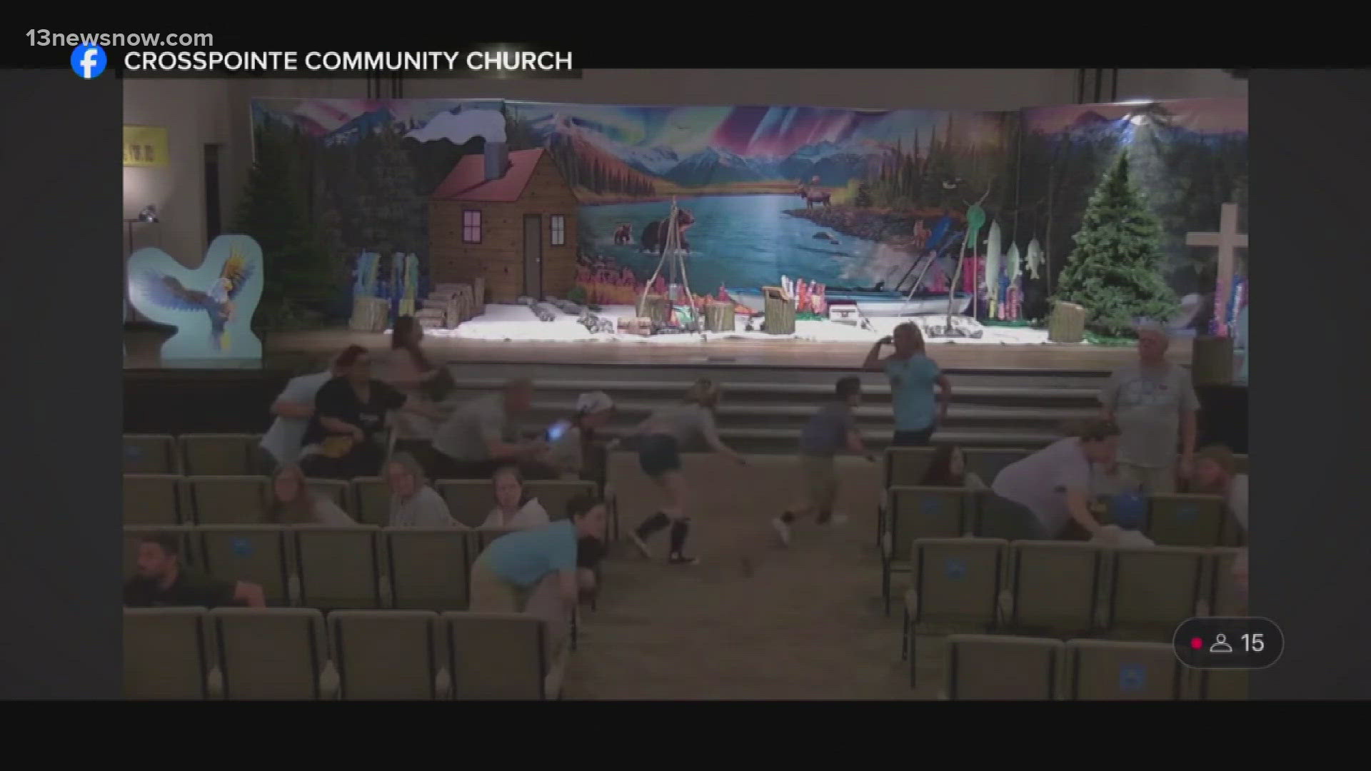 Police said parishioners inside the church saw the gunman driving recklessly, then get out of his vehicle wearing a tactical vest, carrying a rifle and a handgun.