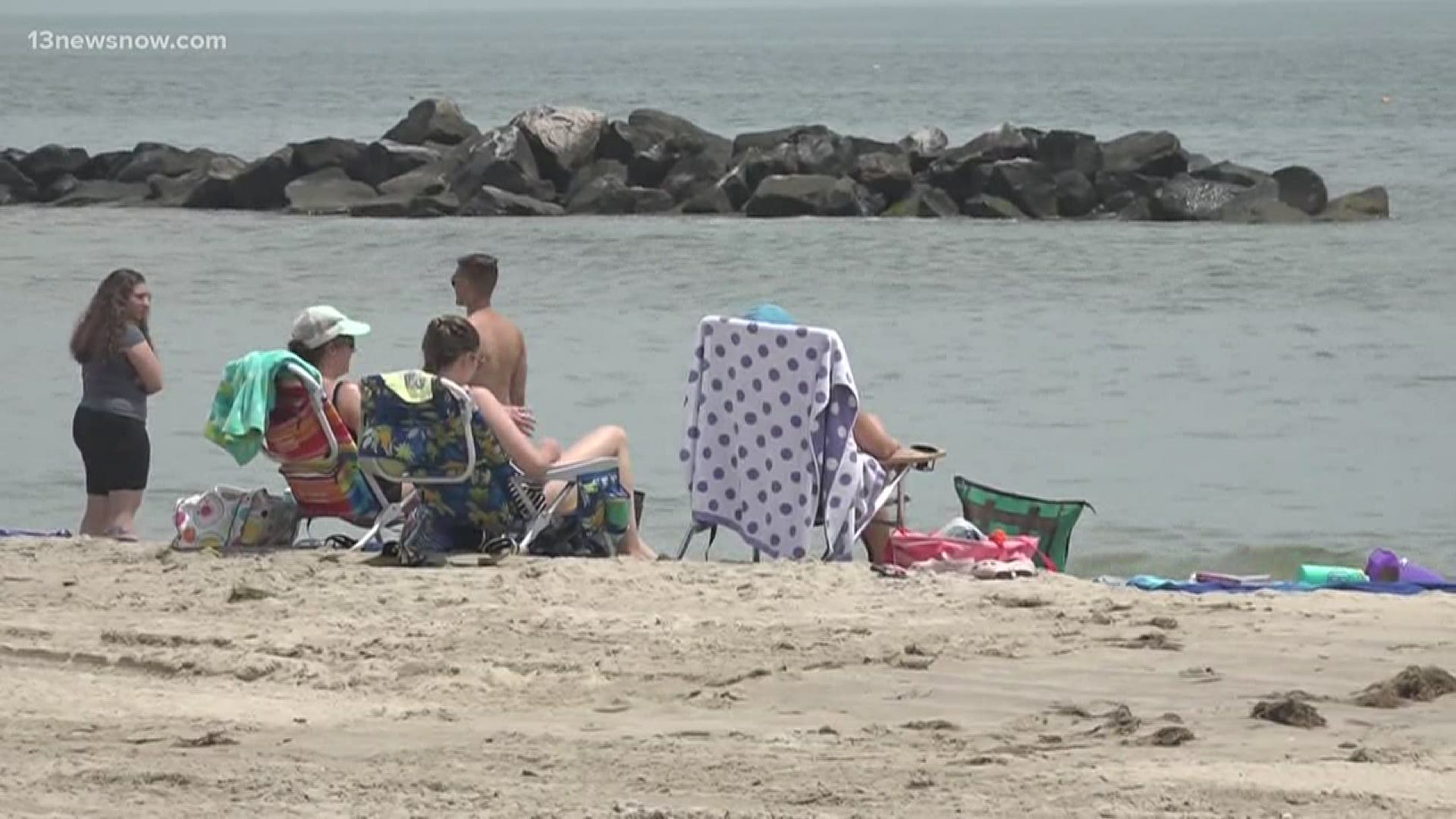 Hampton residents are once again enjoying the sands at Buckroe, Fort Monroe, Salt Ponds and Grandview.