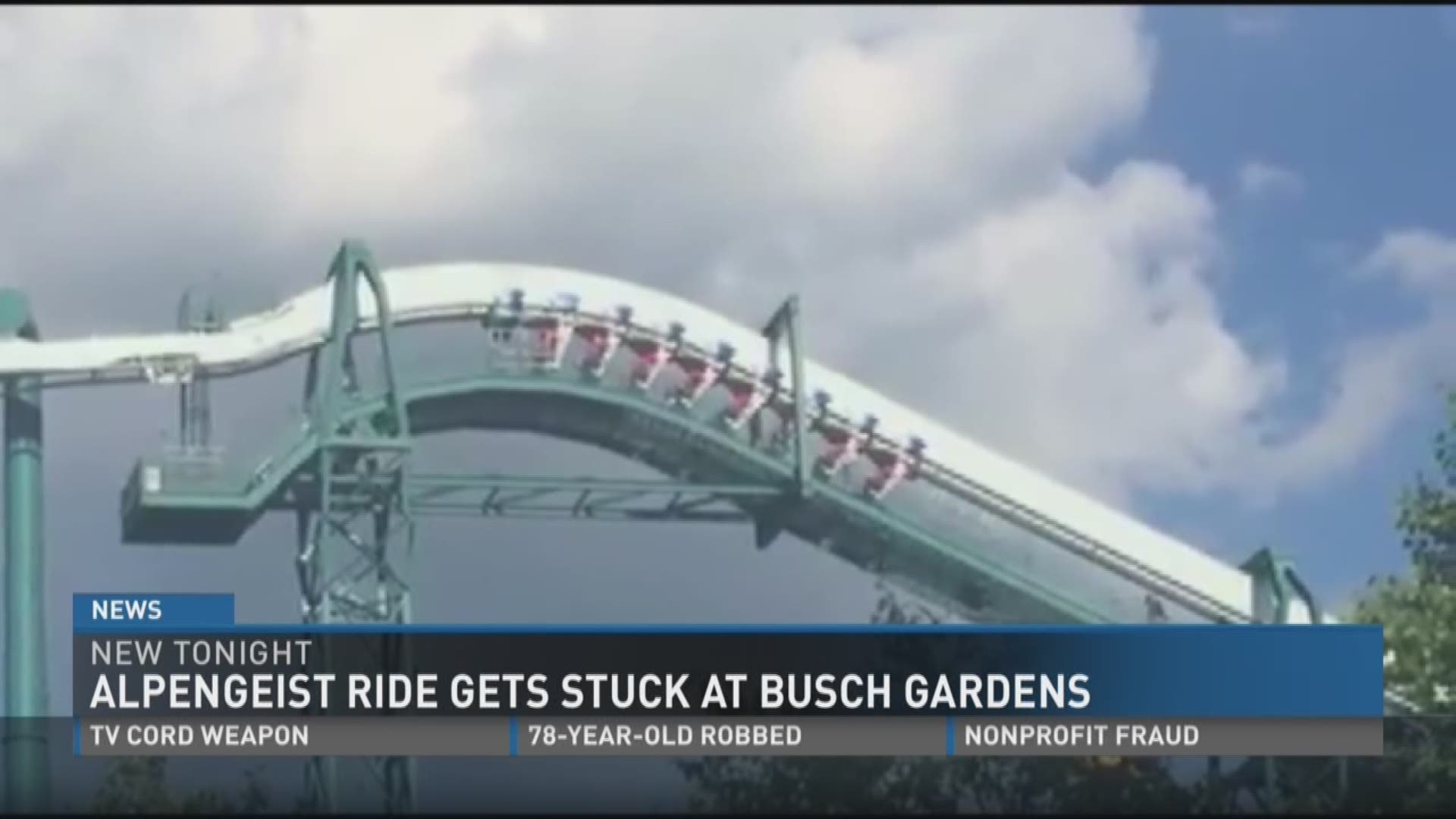 Busch Gardens Ride Alpengeist Becomes Stuck With Riders Onboard