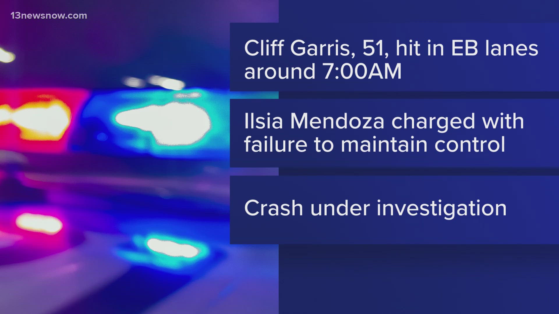 Man dead after auto-pedestrian crash on I-64 in Chesapeake, driver