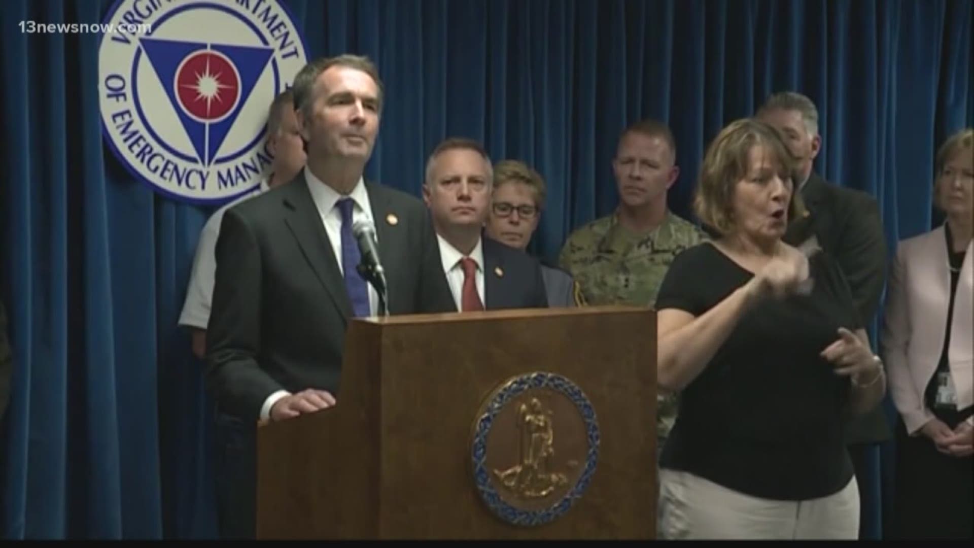 Governor Ralph Northam has declared a state of emergency with Florence barreling down on the region.