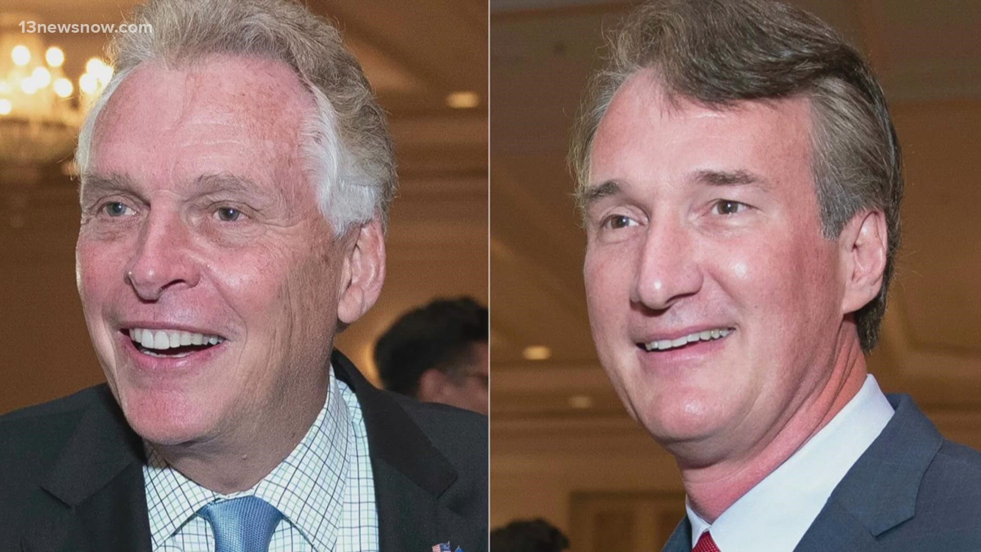 A new CNU Wason Center Poll out Wednesday shows Democrat Terry McAuliffe with a slim one-point lead over Republican Glenn Youngkin.