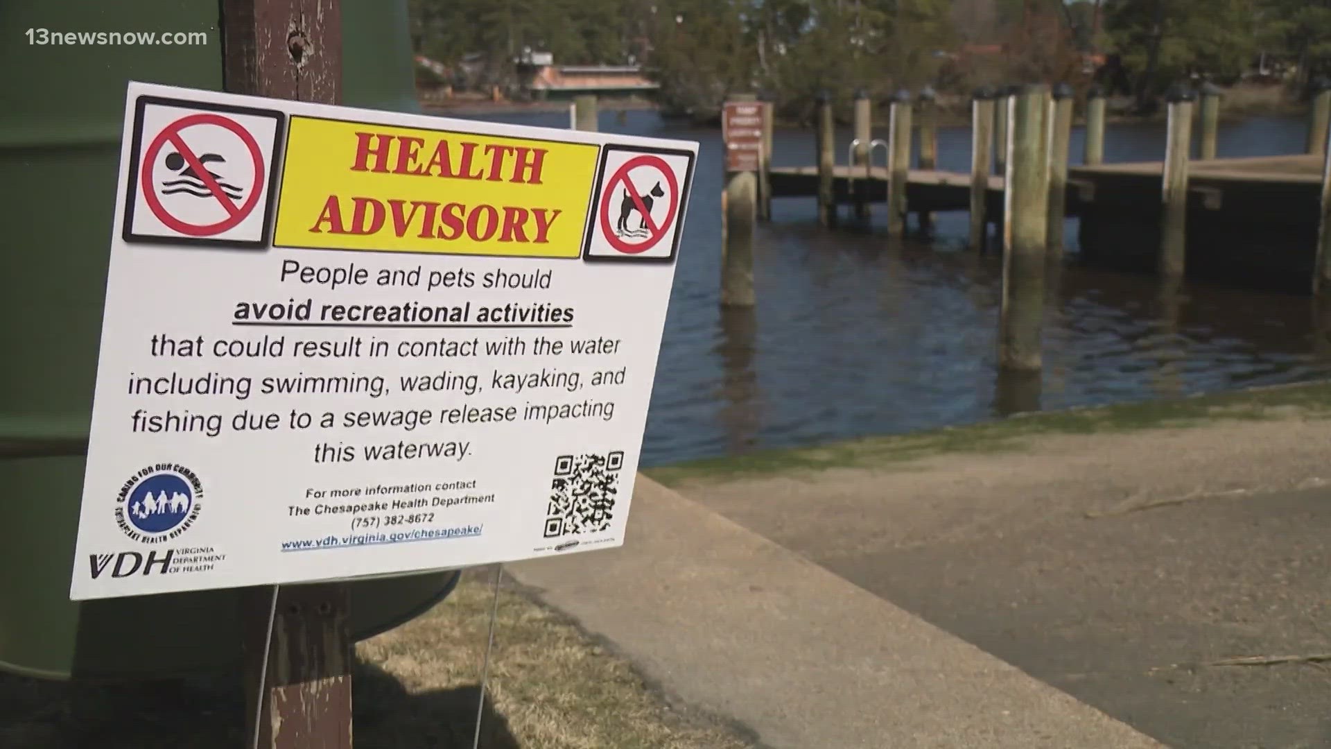 A spokesperson for Hampton Roads Sanitation District said the spill stems from an incident last Friday.