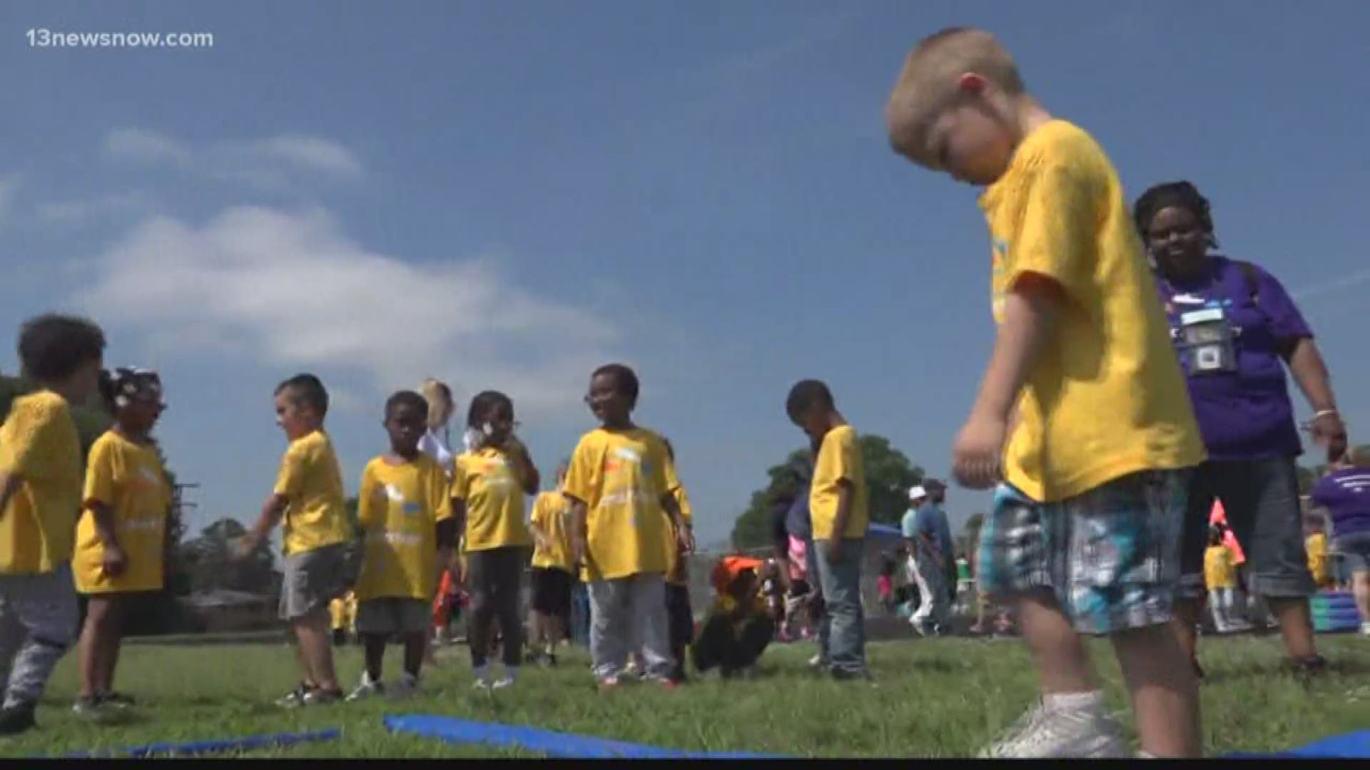 Hundreds of kids showed what they're made of at Wilson High School in Portsmouth during the Little Feet Meet Special Olympics.