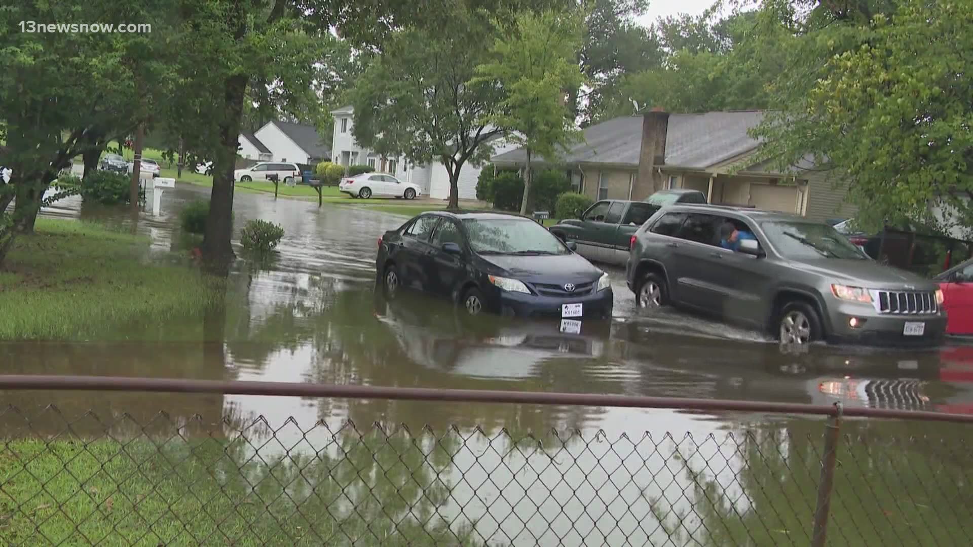 13News Now Madison Kimbro visited parts of Virginia Beach where roads were submerged in high floodwaters.