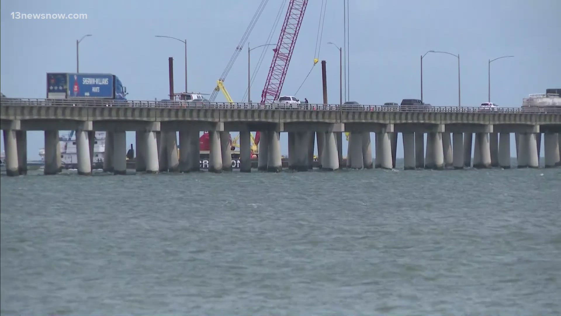 Search Efforts Continue Day After Tractor Trailer Drives Off Chesapeake Bay Bridge Tunnel 7260