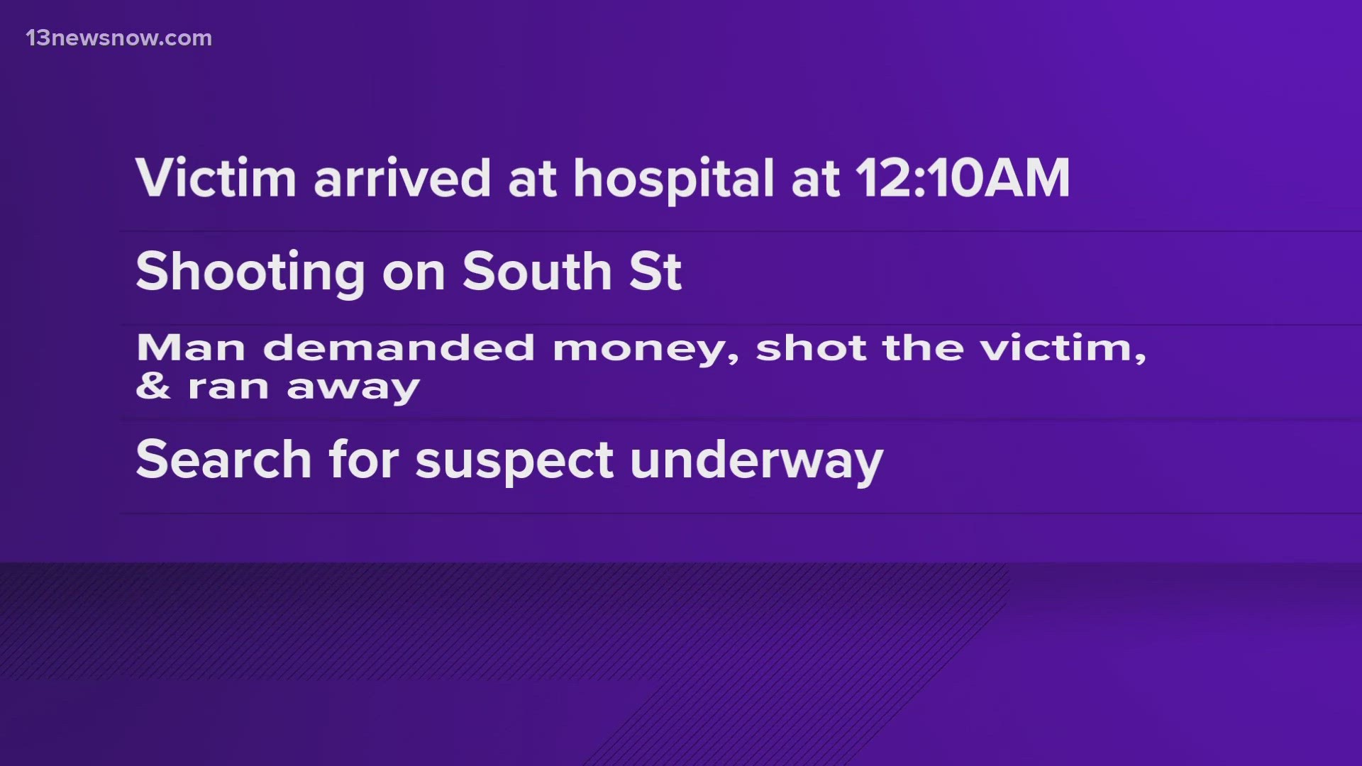 According to police, the victim drove to the hospital just after midnight on Monday, and is expected to recover.