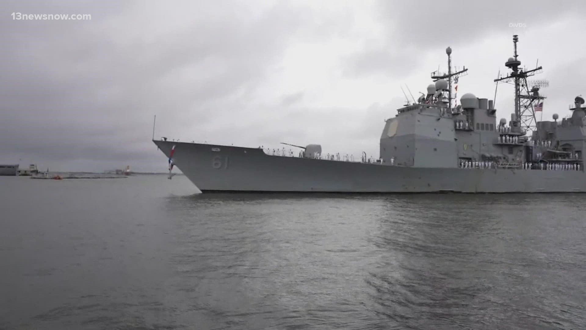 A decommissioning ceremony for the Ticonderoga-class guided-missile cruiser was held Friday, celebrating 32 years of service in the U.S. Navy.