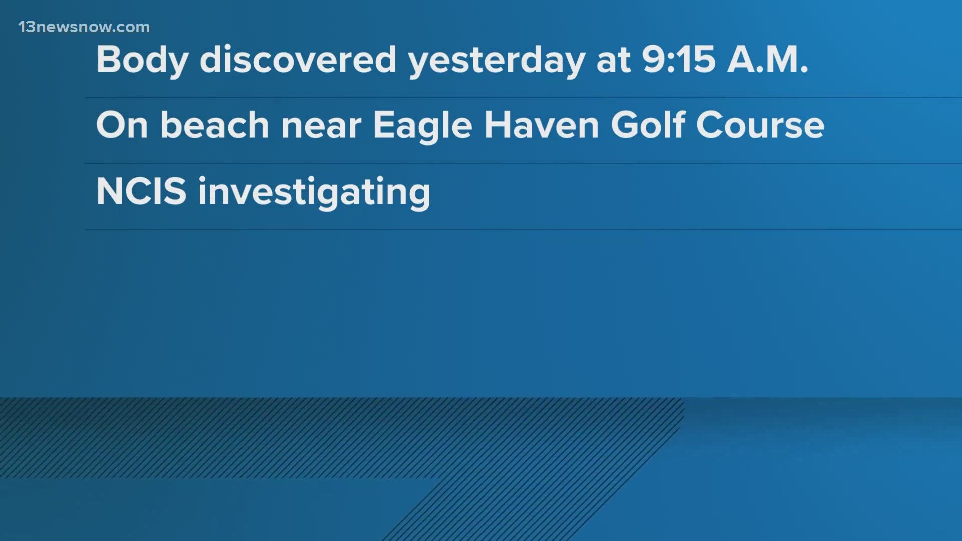 NCIS is investigating a body found on the base around 9:15 a.m. Monday morning.