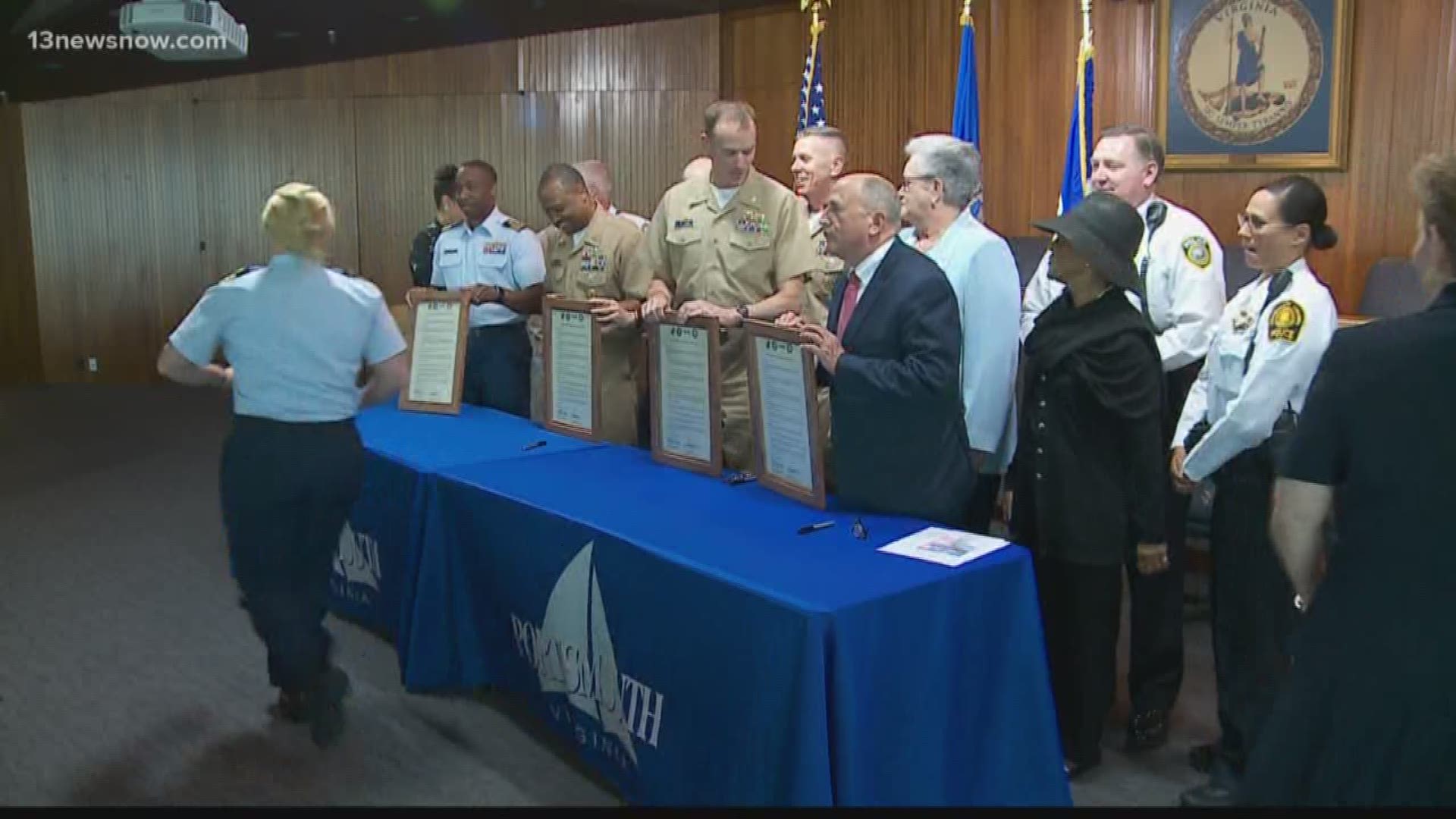 The City of Portsmouth, the Navy, and the Coast Guard officially joined forces.