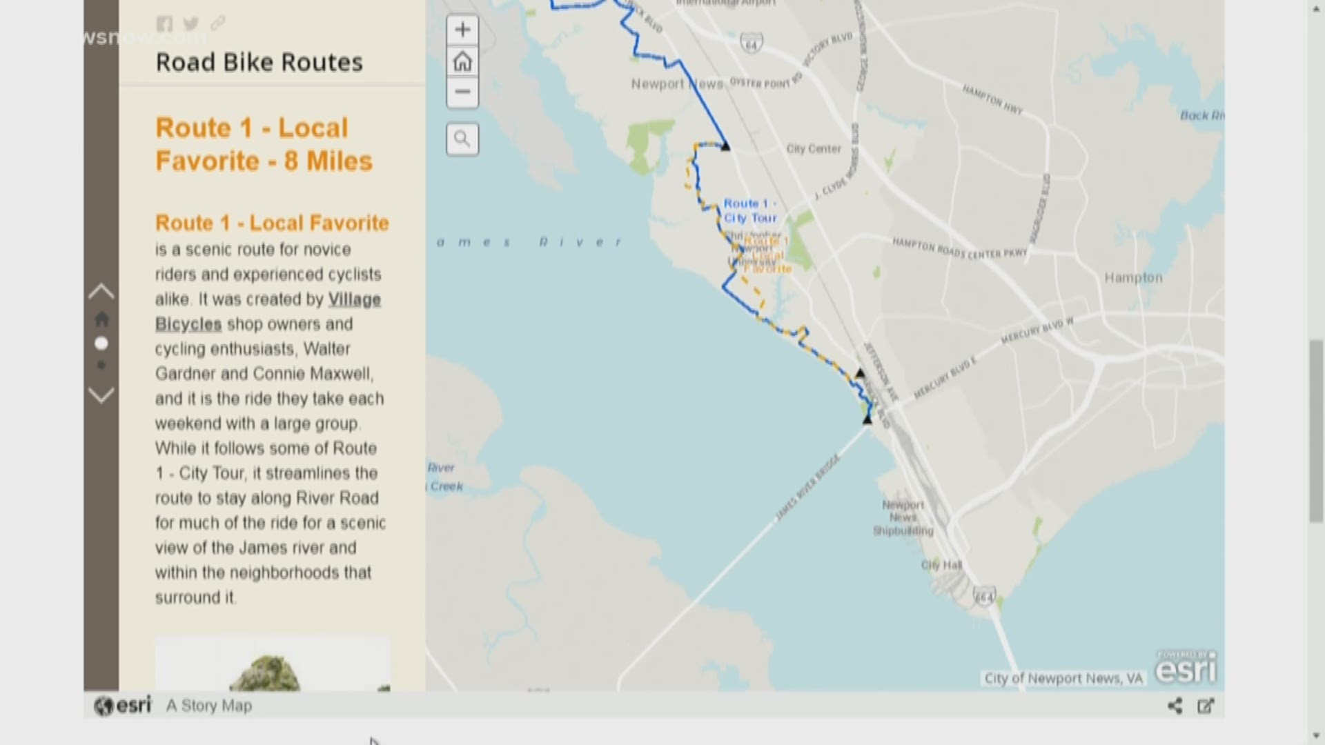 The City of Newport News is adding new resources to their website, like maps of local bike trails.