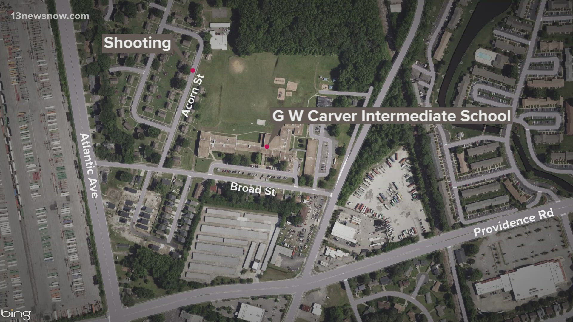 G.W. Carver Intermediate School was placed into lockdown Thursday afternoon, due to its proximity to a shooting on Acorn Street.