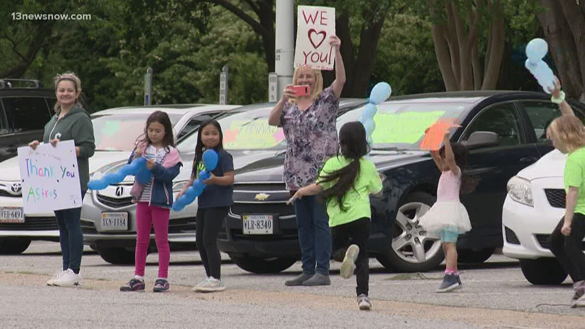 Teachers at Alanton Elementary School in Virginia Beach were given a drive-thru lunch on Tuesday. But they got more than they expected!