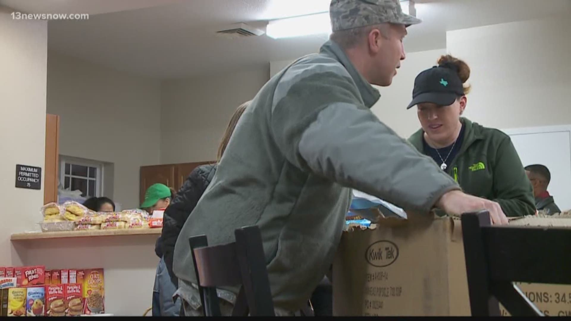 A local Air Force veteran prepared a meal for Coast Guard members in need during the shutdown.