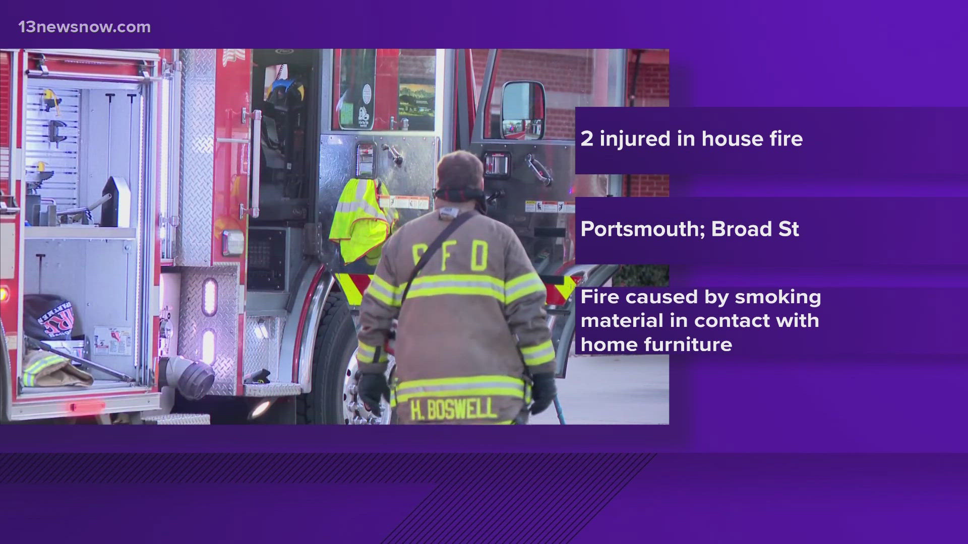 Two people injured in Portsmouth house fire on Broad Street | 13newsnow.com