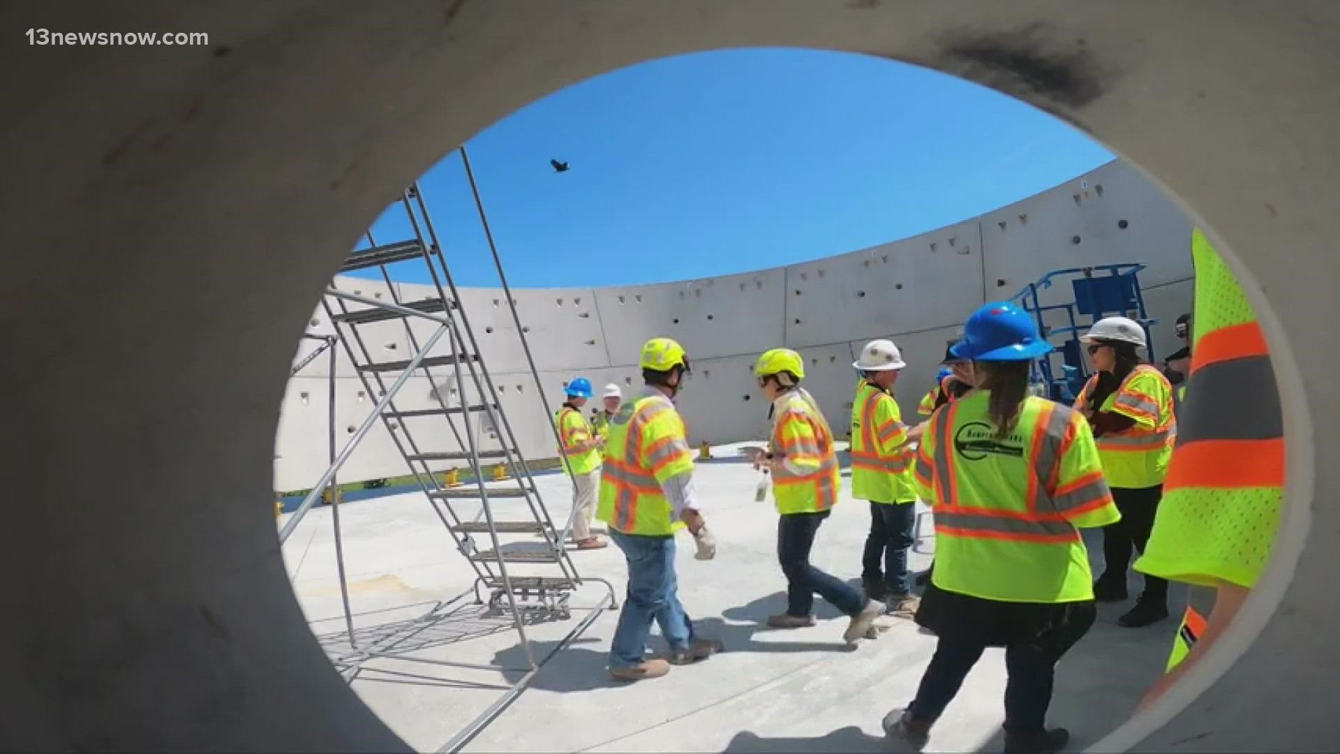 The HRBT Expansion has a price tag of more than $3 billion. Crews started creating parts for the tunnels late last year.