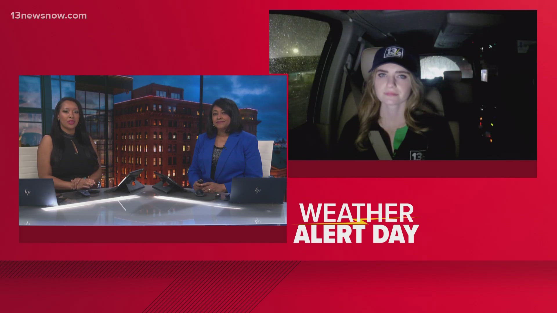 Marta Berglund brings us on her return commute from Virginia Beach back into Norfolk as rain continues to fall at varying intensity on this Weather Alert Day.