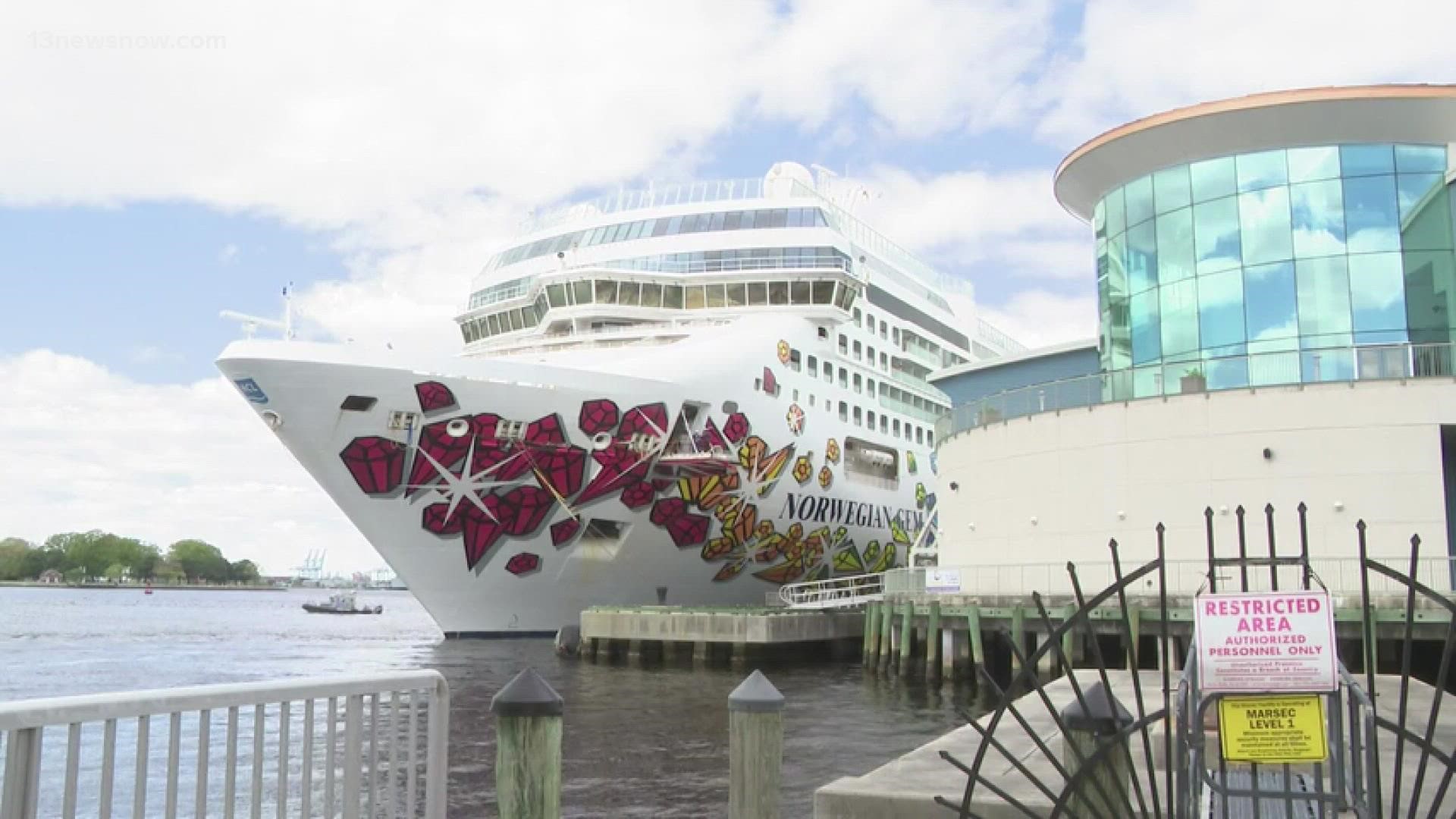 Sunday afternoon, the Norwegian Gem pulled into port. Monday morning, Norfolk will welcome the Norwegian Getaway.