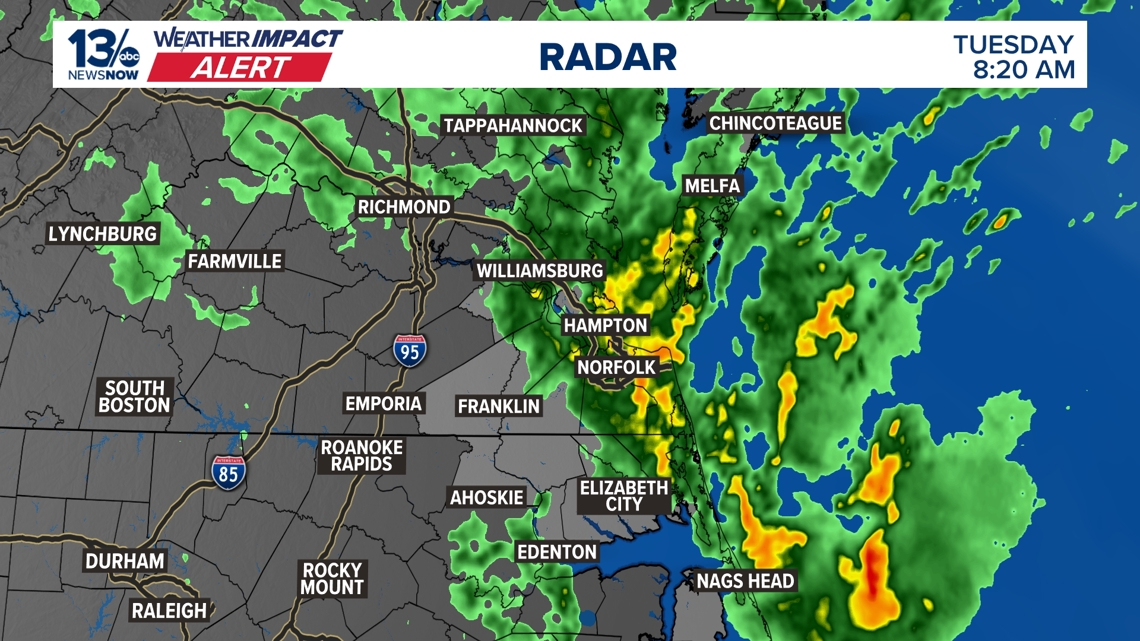 Flash Flood Warning issued for parts of Hampton Roads and storms move through — live updates