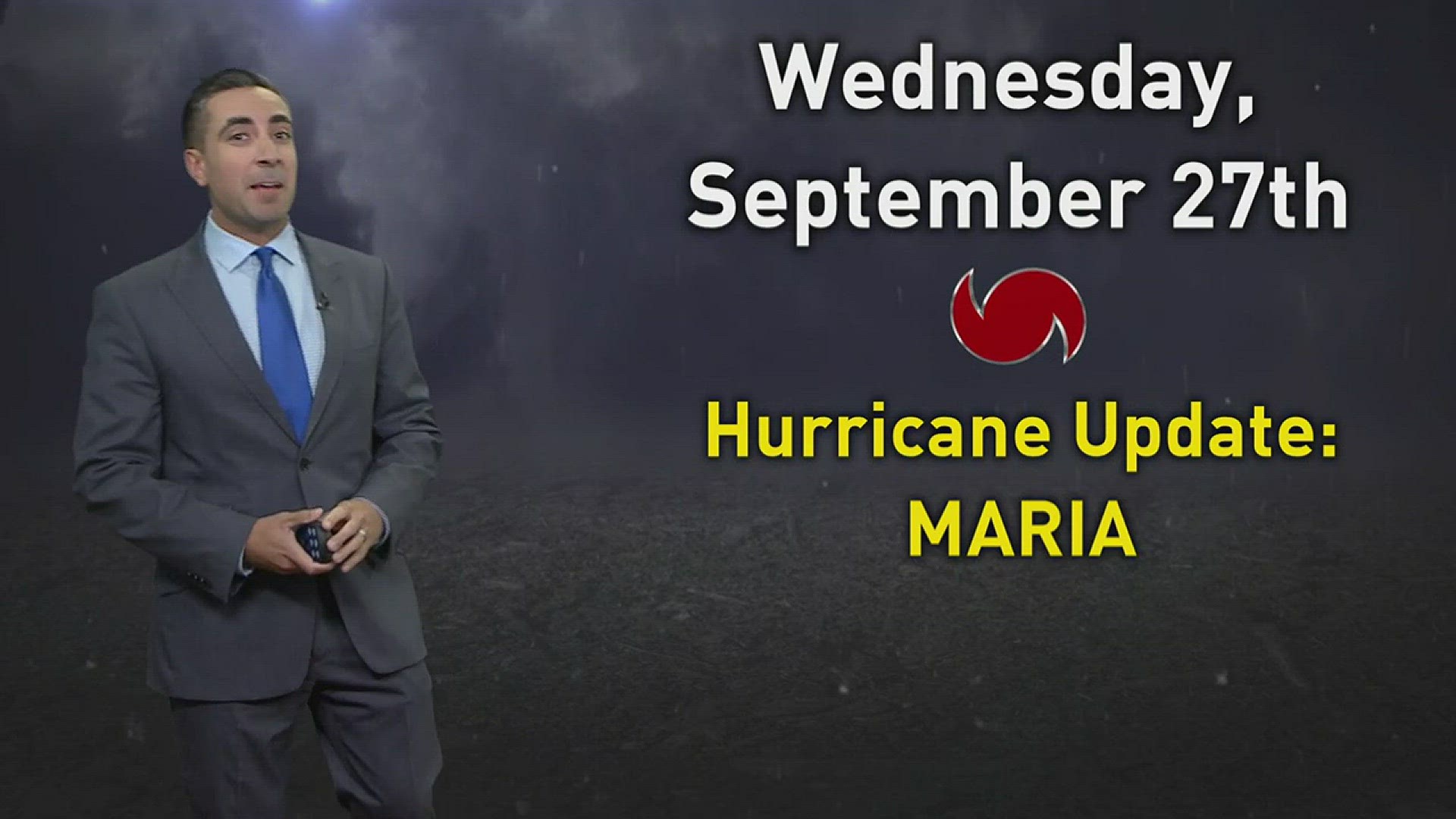 13News Now Meteorologist Tim Pandajis gives the latest forecast and models for Hurricane Maria as it churns off the Outer Banks on Wednesday, 9/27/2017.